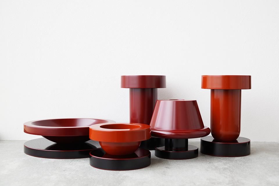 SENAPE（古代朱 / 黒溜）by Ettore Sottsass / Marutomi