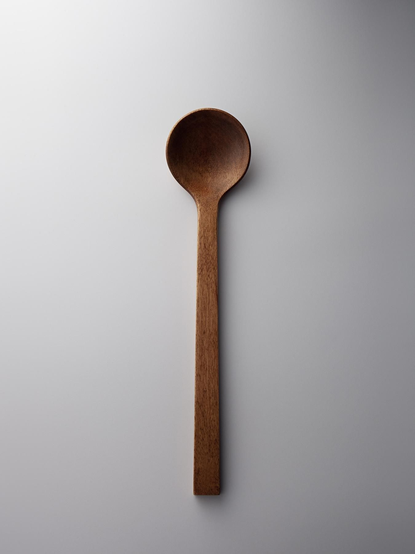 CNC made WOODEN SPOON SMALL (LACQUERED) 木製スプーン・小（拭漆）[BROWN]
