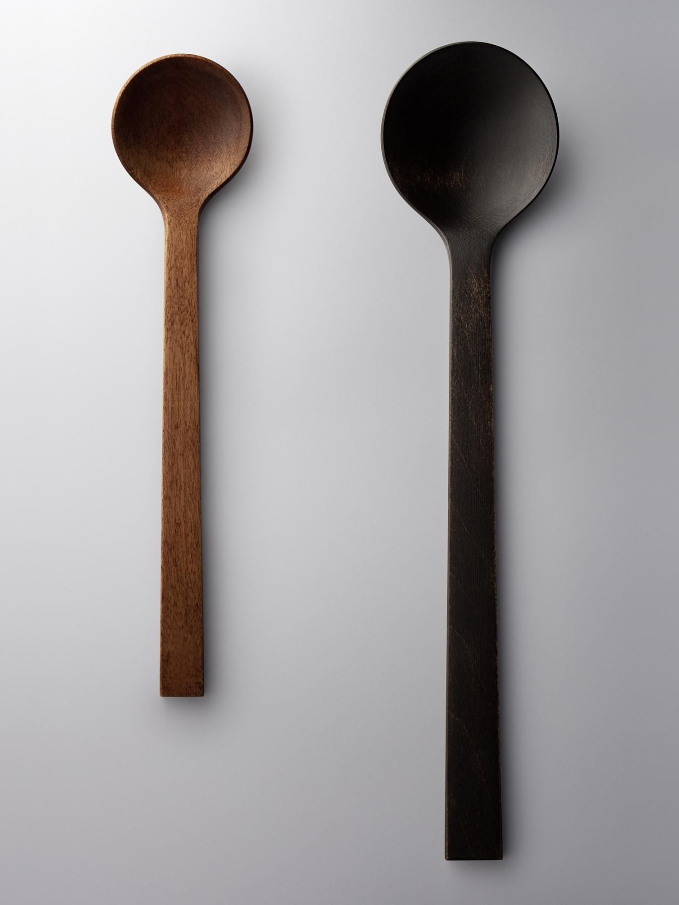 CNC made WOODEN SPOON SMALL (LACQUERED) 木製スプーン・小（拭漆）[BROWN]