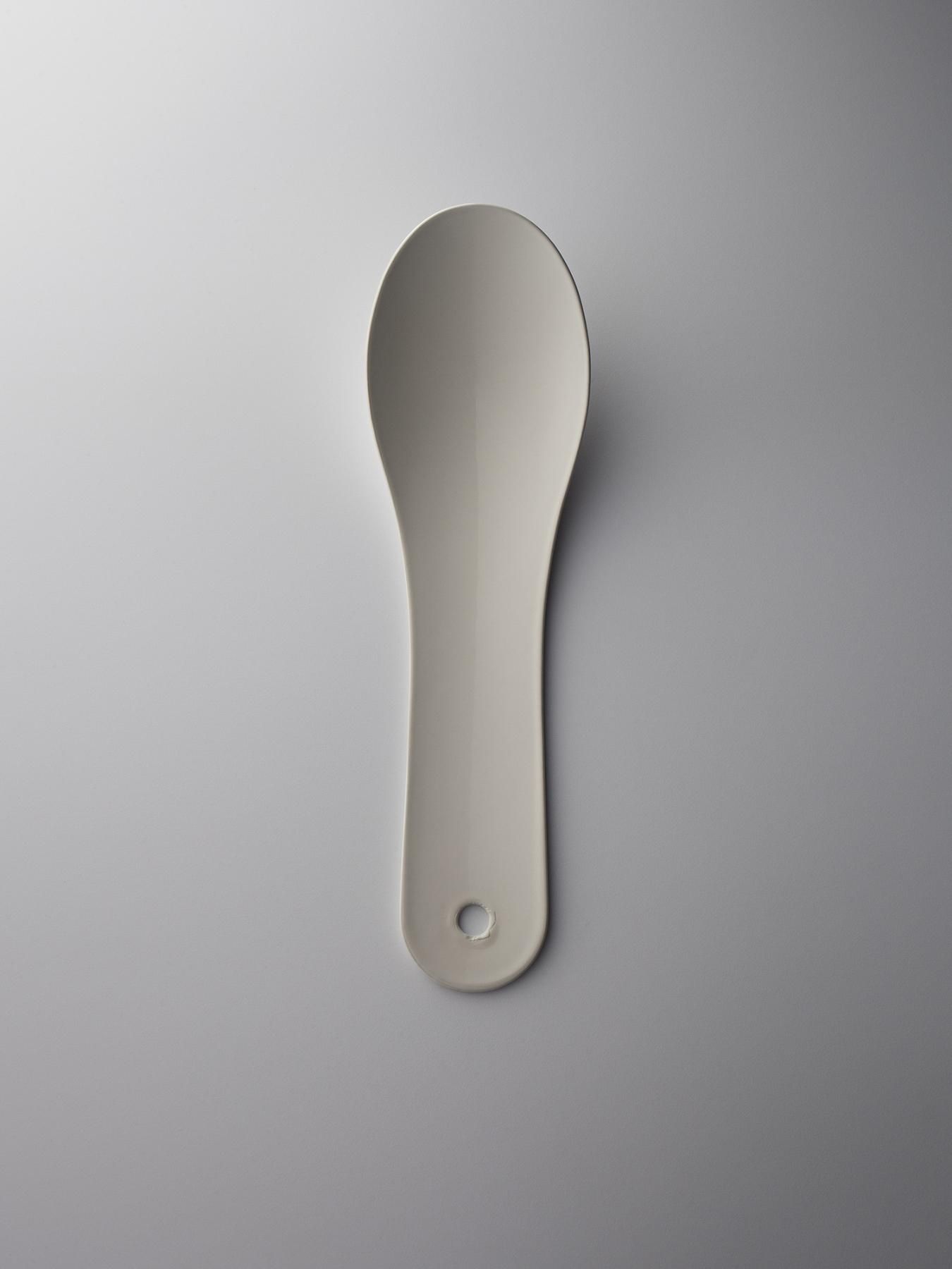 CHINESE SPOON LARGE(ENAMELLED) 琺瑯レンゲ・大 [WHITE]