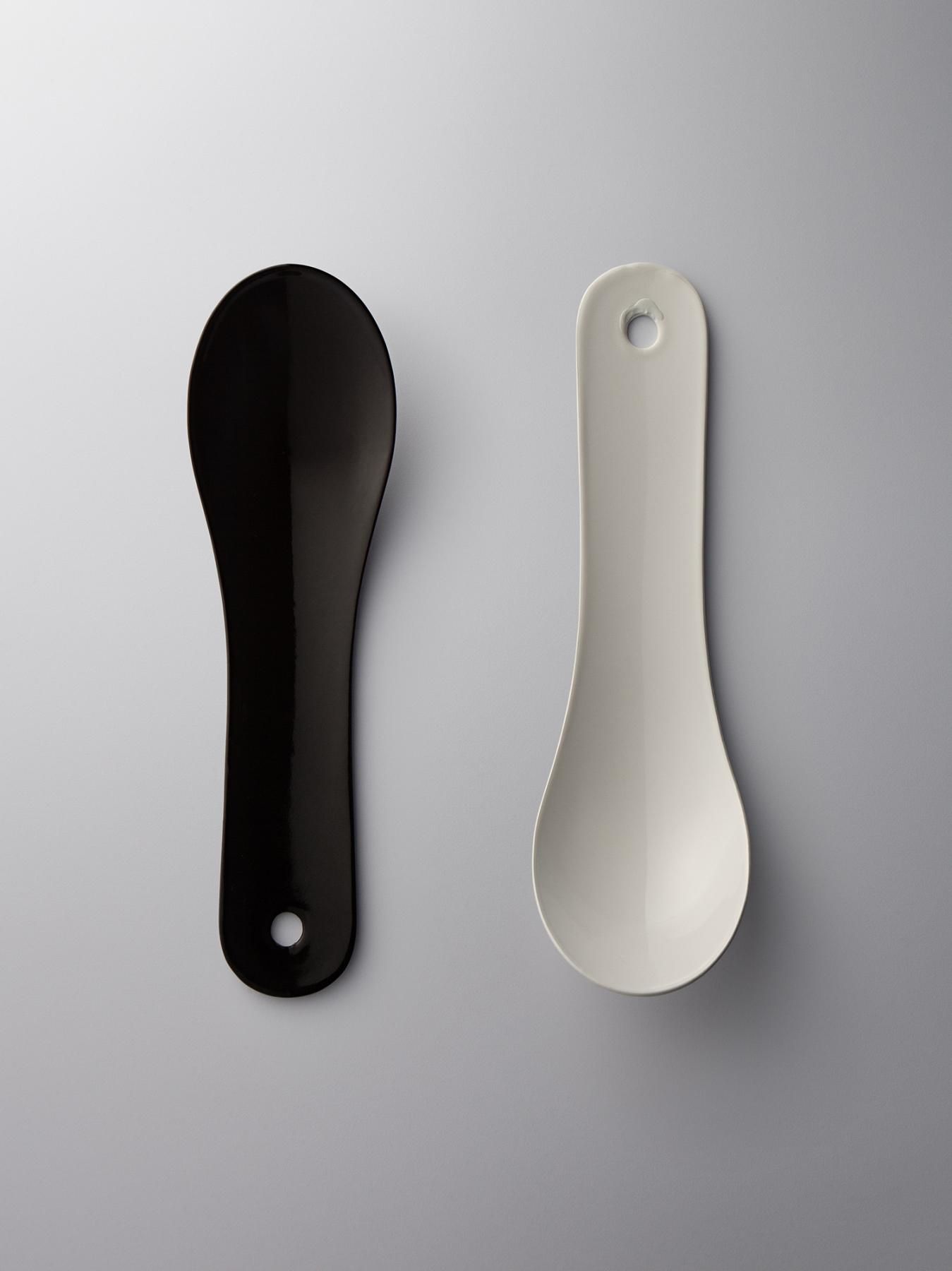 CHINESE SPOON SMALL(ENAMELLED) 琺瑯レンゲ・小 [BLACK]