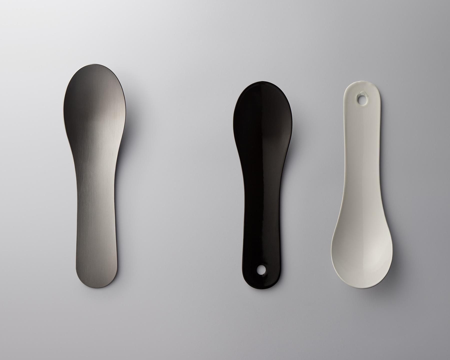 CHINESE SPOON LARGE(ENAMELLED) 琺瑯レンゲ・大 [BLACK]