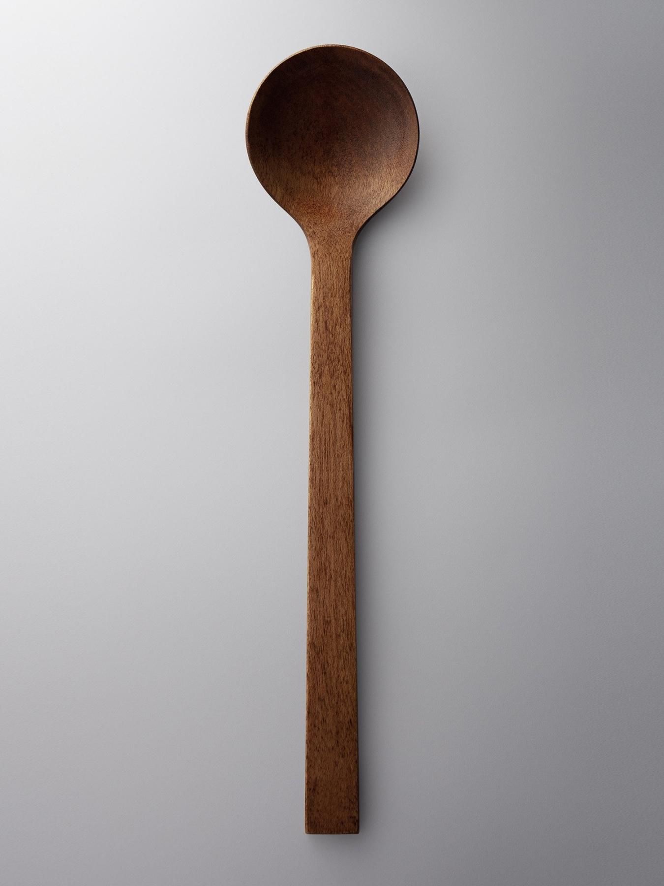 CNC made WOODEN SPOON LARGE (LACQUERED) 木製スプーン・大（拭漆）[BROWN]