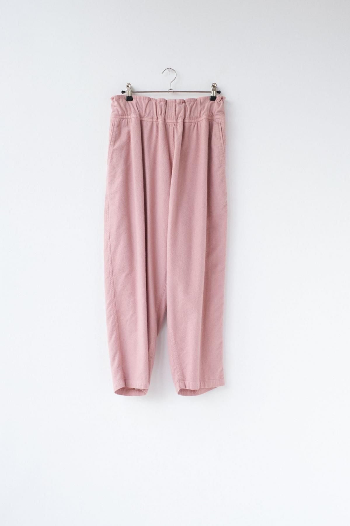 フランネル レーヨン・ガーメントダイ テーパードパンツ / smoke pink［size XS］ / FIRMUM