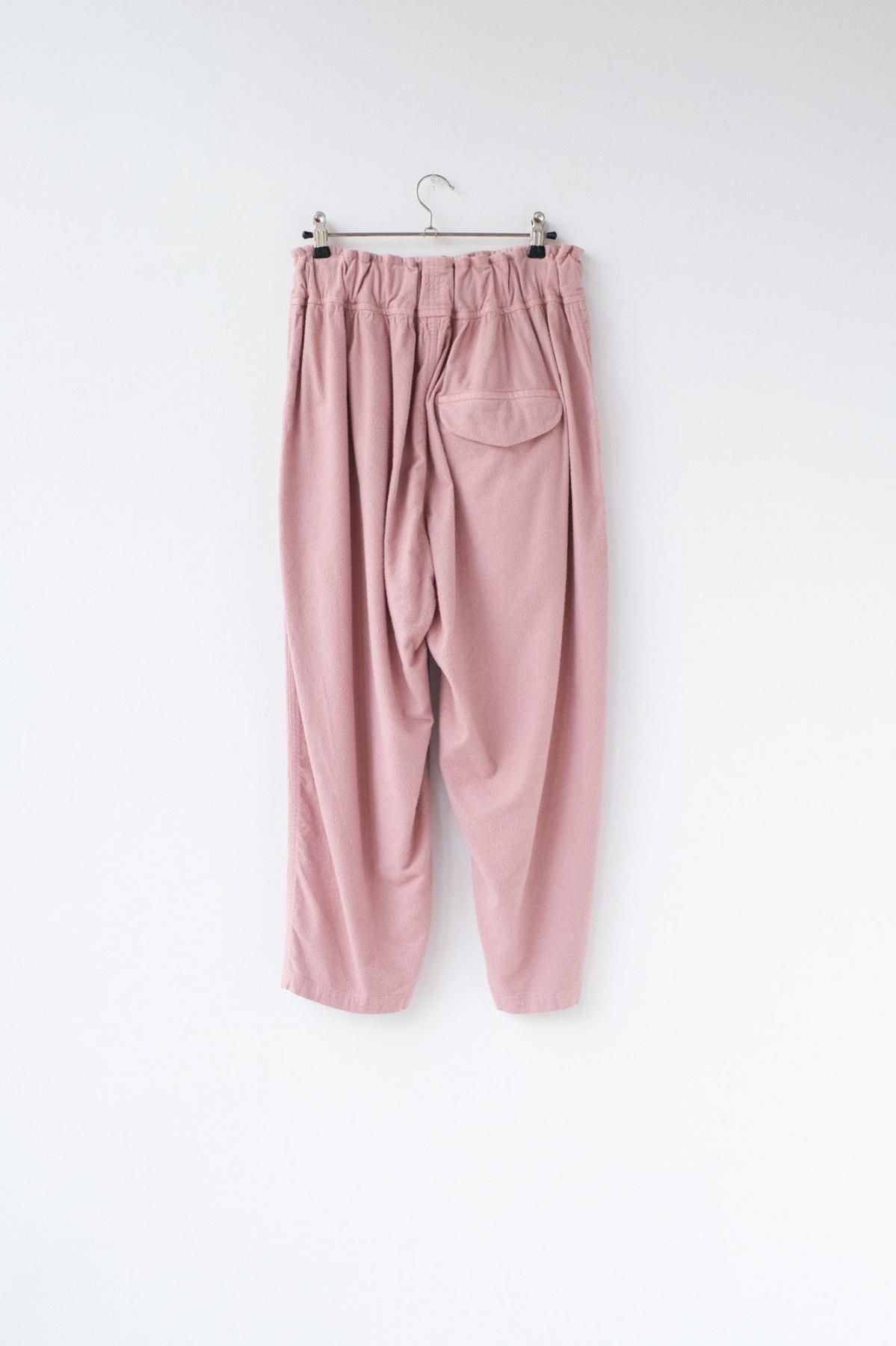 フランネル レーヨン・ガーメントダイ テーパードパンツ / smoke pink［size XS］ / FIRMUM