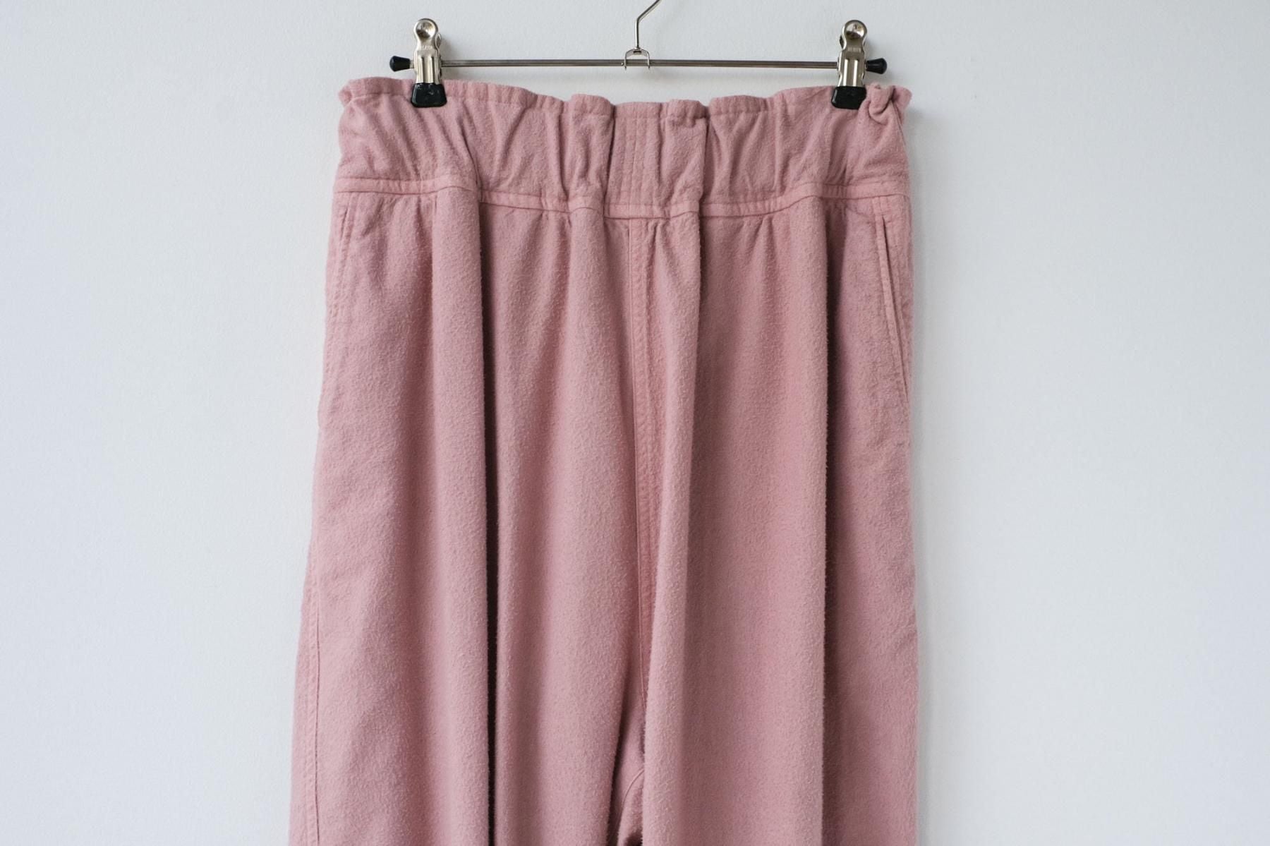 フランネル レーヨン・ガーメントダイ テーパードパンツ / smoke pink［size XS］ / FIRMUM