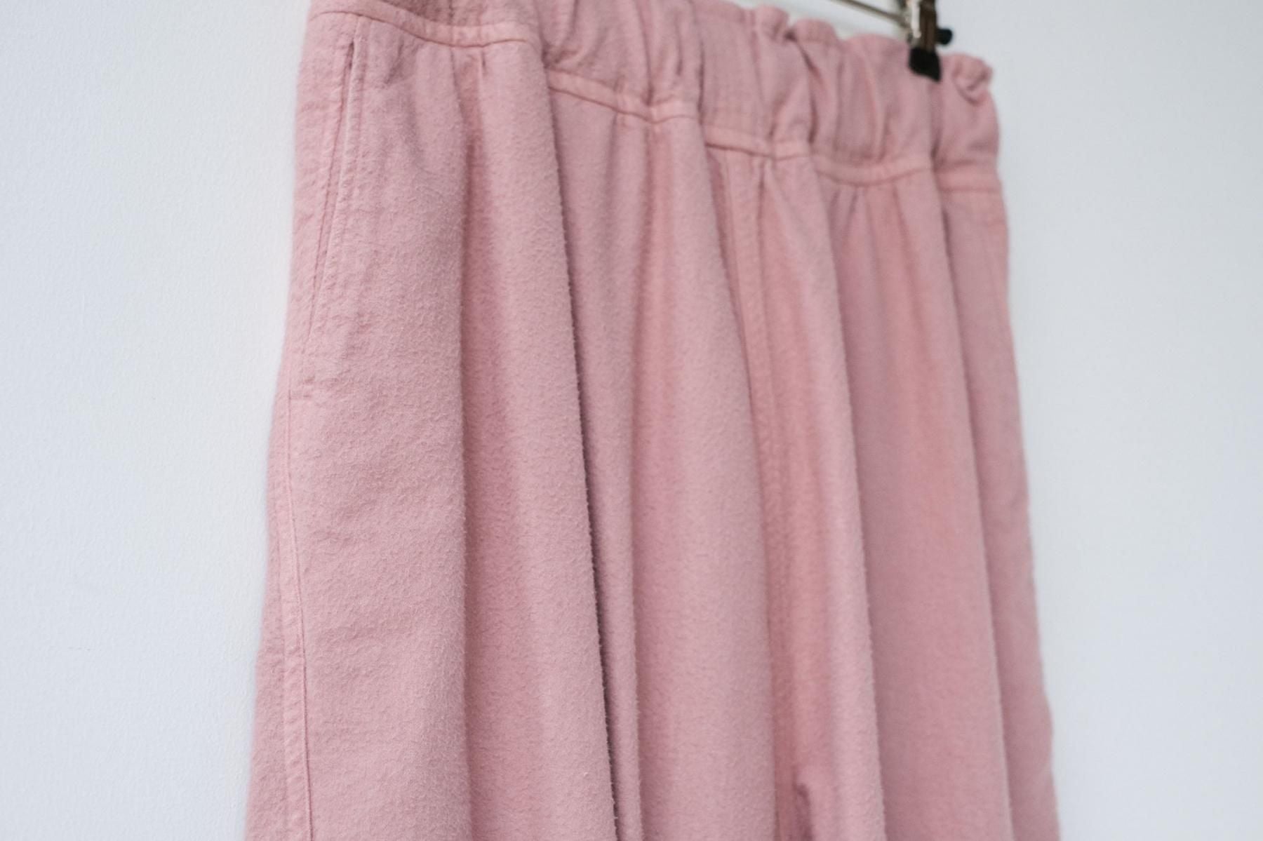 フランネル レーヨン・ガーメントダイ テーパードパンツ / smoke pink［size XS］ / FIRMUM