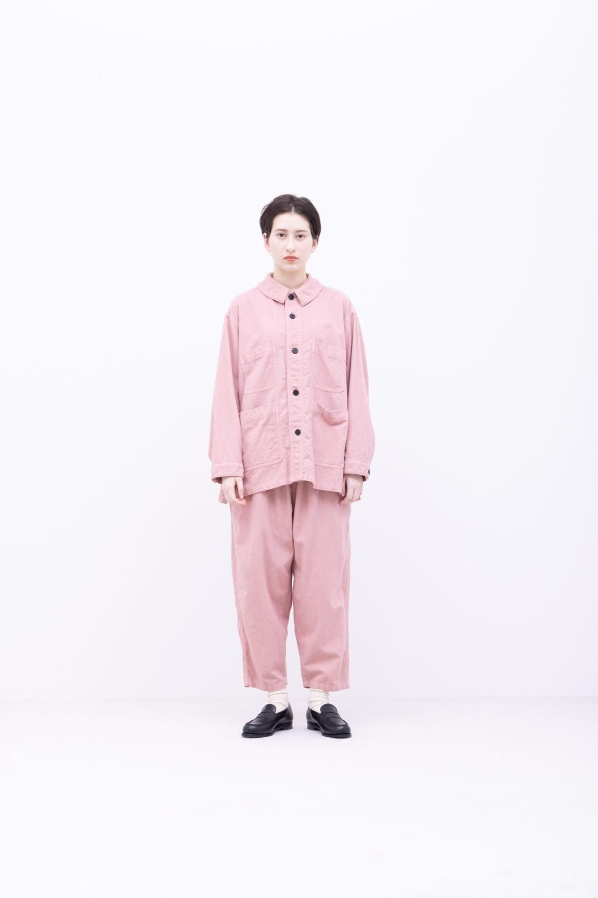 フランネル レーヨン・ガーメントダイ テーパードパンツ / smoke pink［size XS］ / FIRMUM