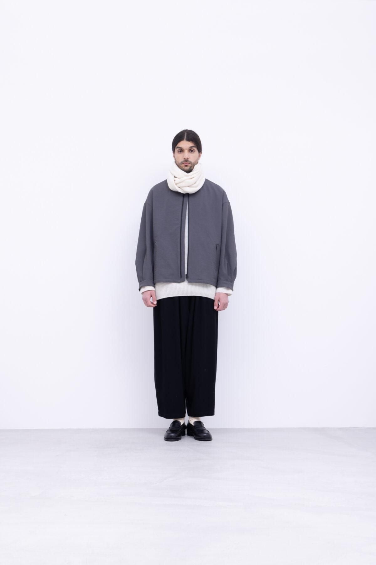 ホワイトカシミヤ・ワッフル横編ニット リブ編みストール / 01 off white［size 00_］ / NO CONTROL AIR
