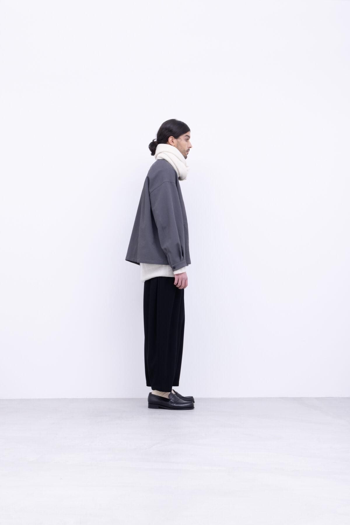 ホワイトカシミヤ・ワッフル横編ニット リブ編みストール / 01 off white［size 00_］ / NO CONTROL AIR