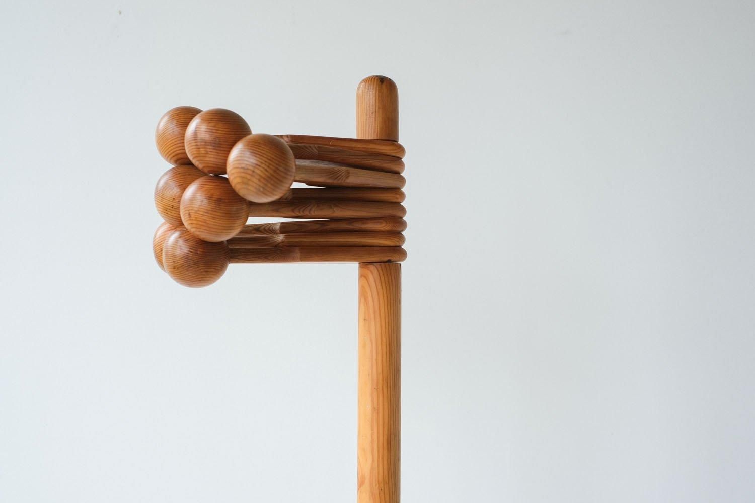 1960s Pine wooden coat rack from Sweden