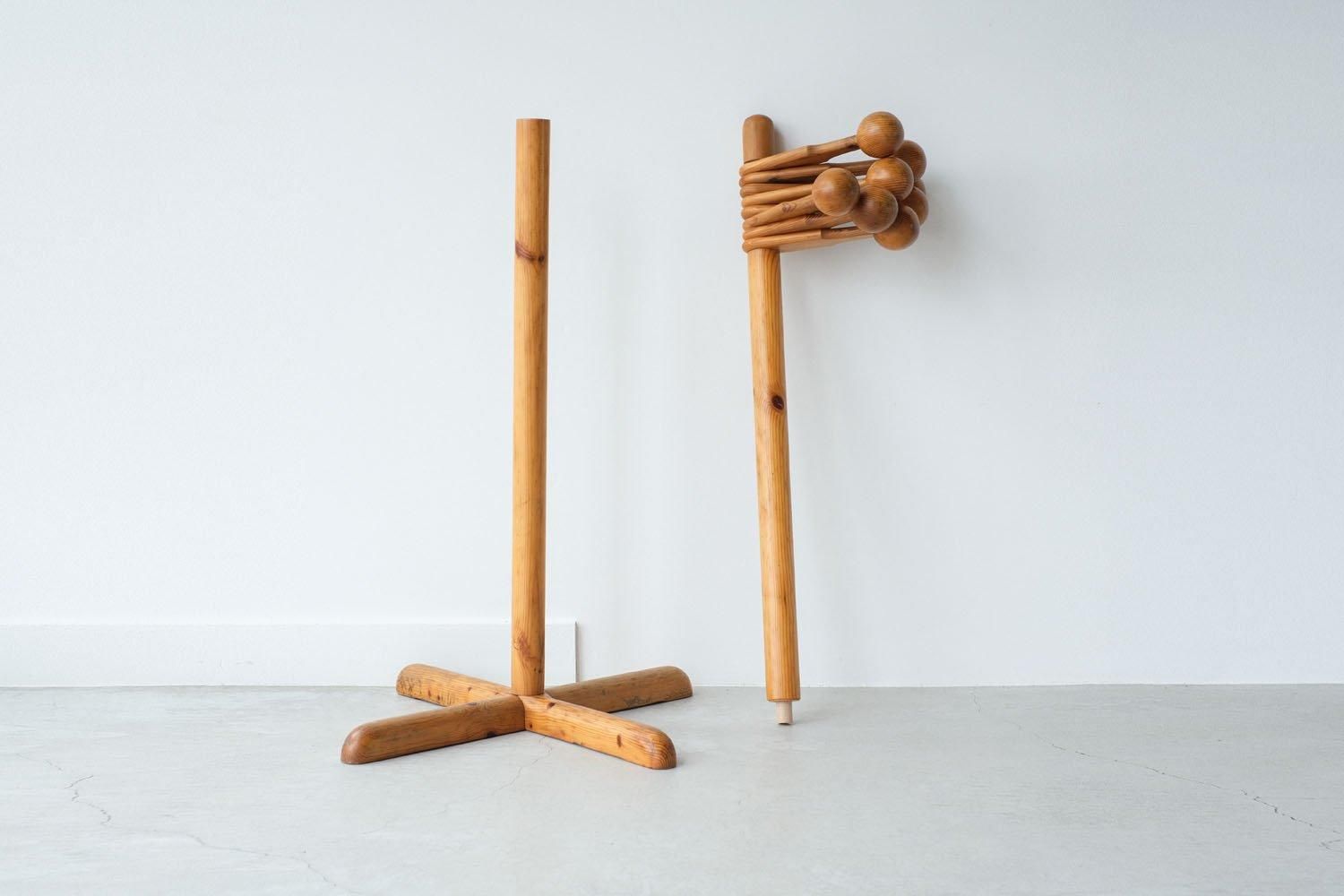 1960s Pine wooden coat rack from Sweden