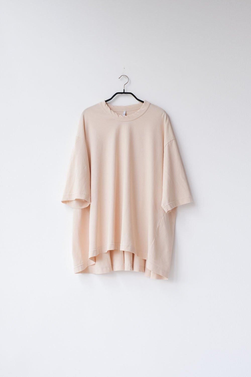 強撚コットンヘビー天竺　クルーネックオーバーサイズT / natural［size XS］