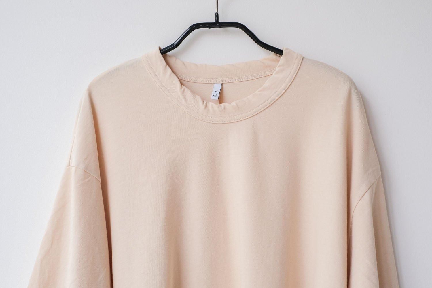 強撚コットンヘビー天竺　クルーネックオーバーサイズT / natural［size XS］