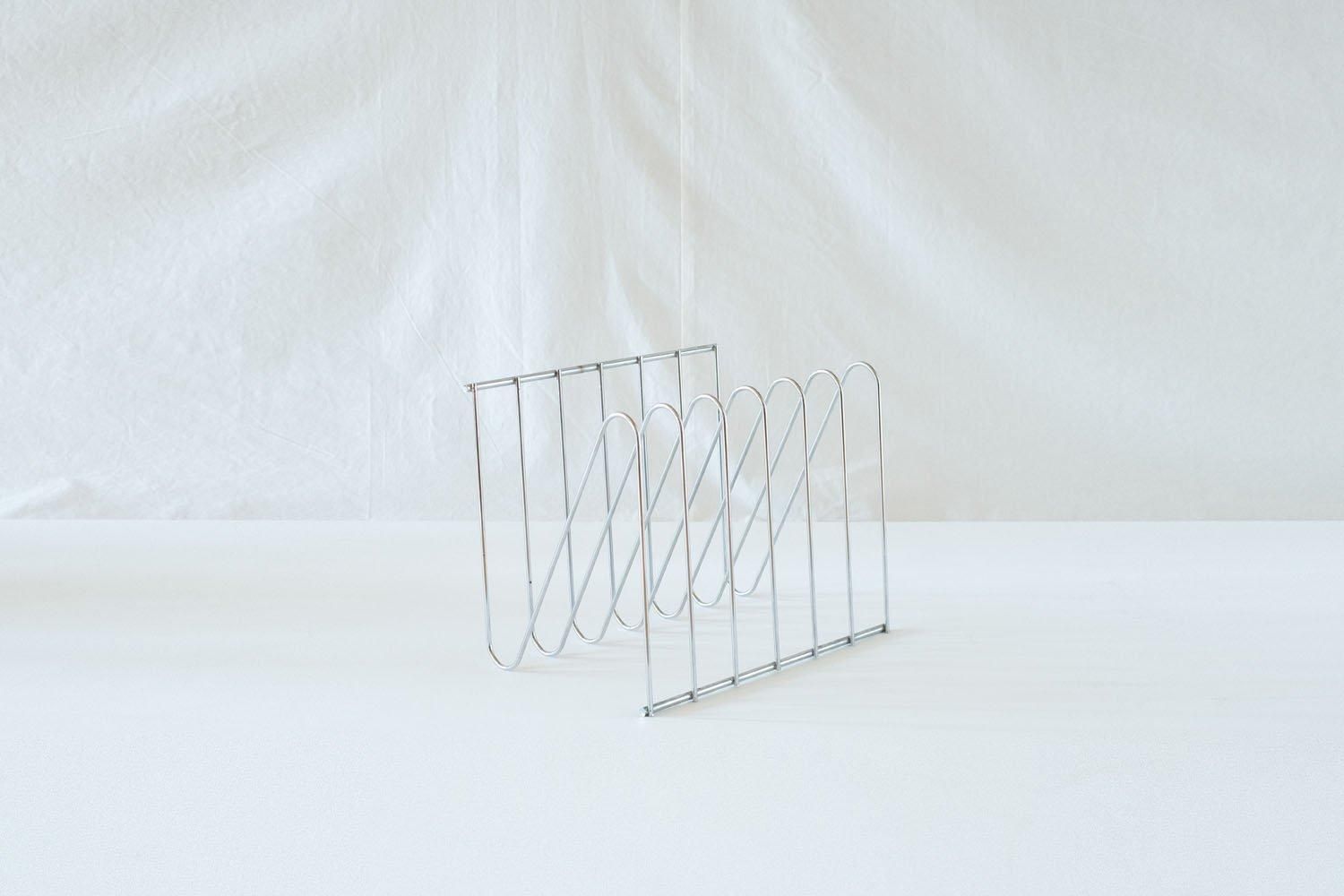 1970s Wire metal magazine rack by Francois Arnal, France