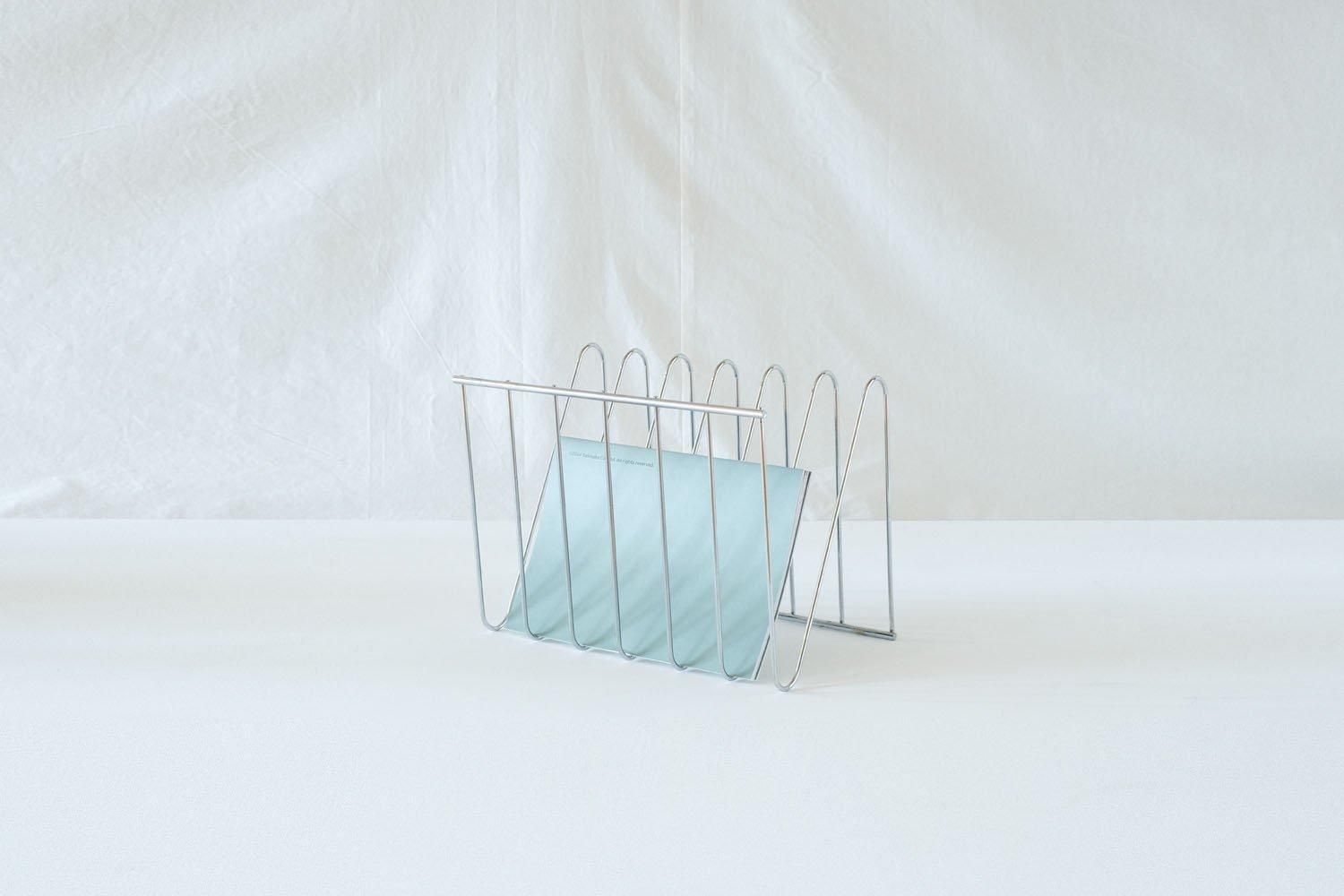 1970s Wire metal magazine rack by Francois Arnal, France