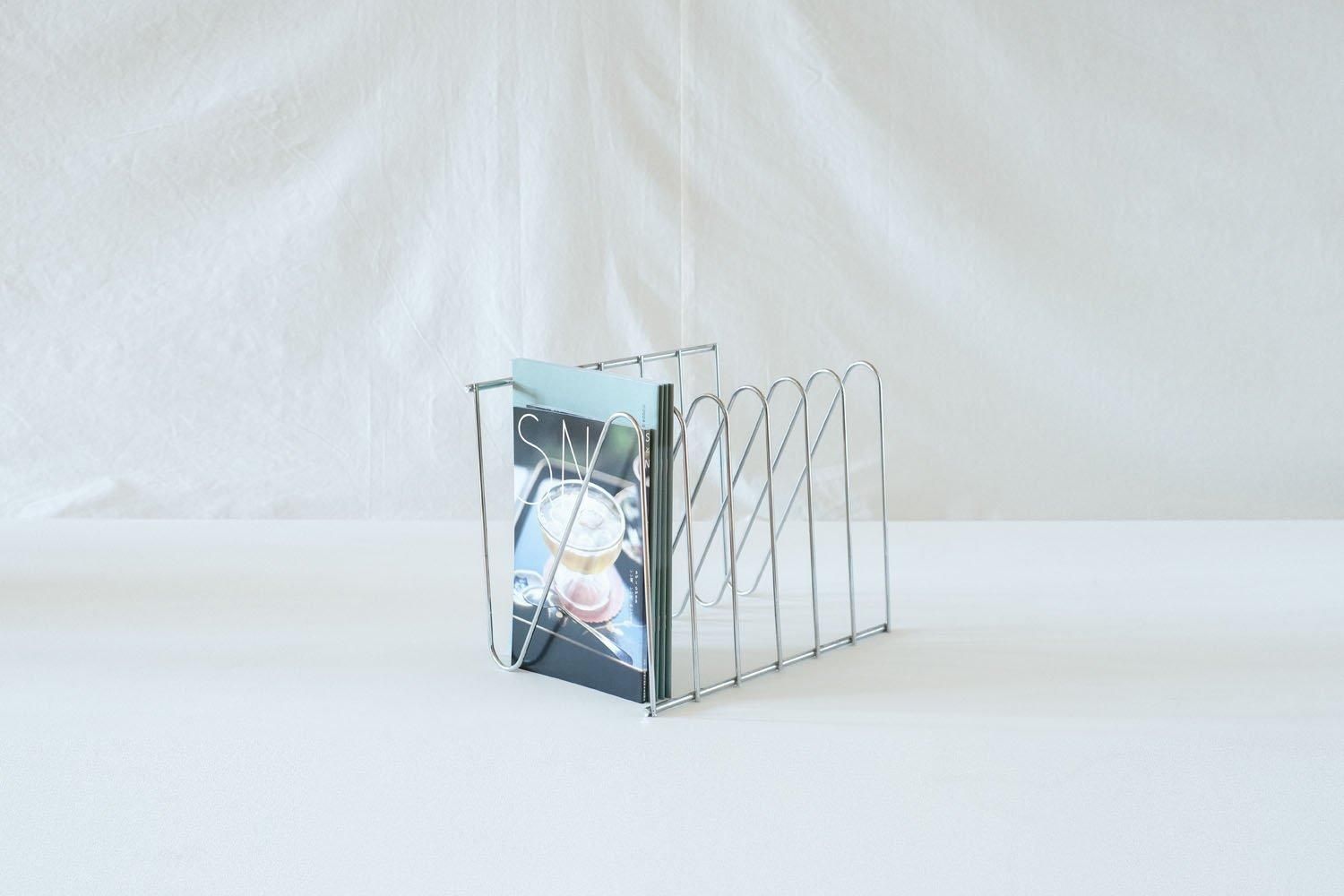 1970s Wire metal magazine rack by Francois Arnal, France