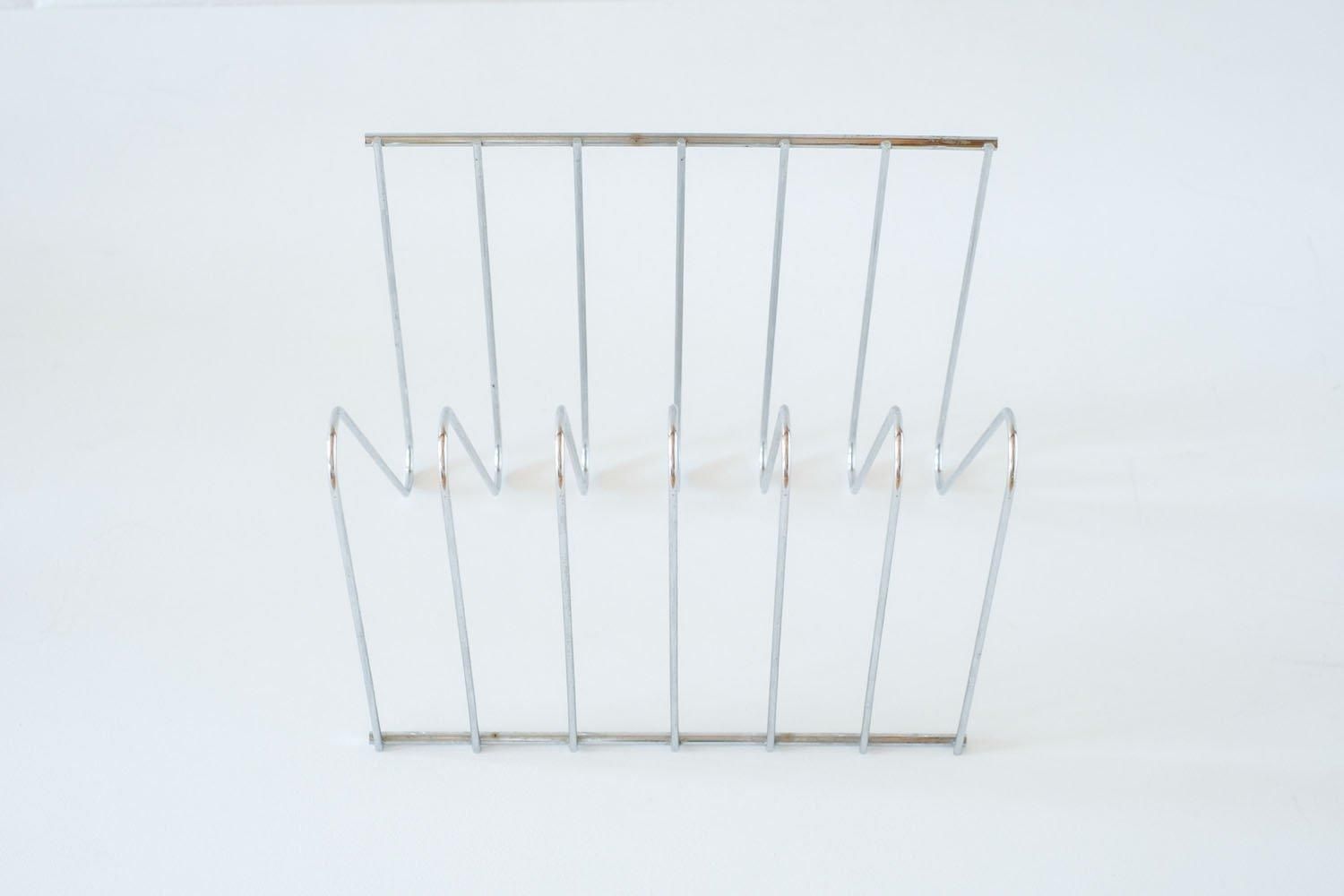 1970s Wire metal magazine rack by Francois Arnal, France