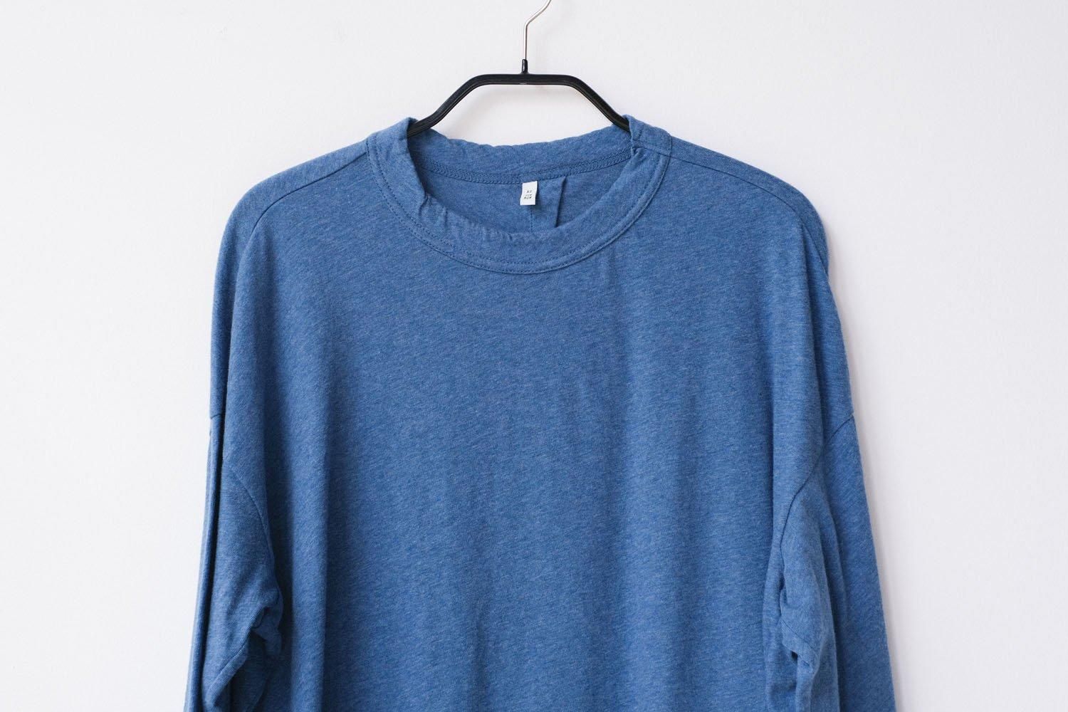 トップコットン・甘天竺　オーバーサイズクルーネックT / Smoke blue［size XS］