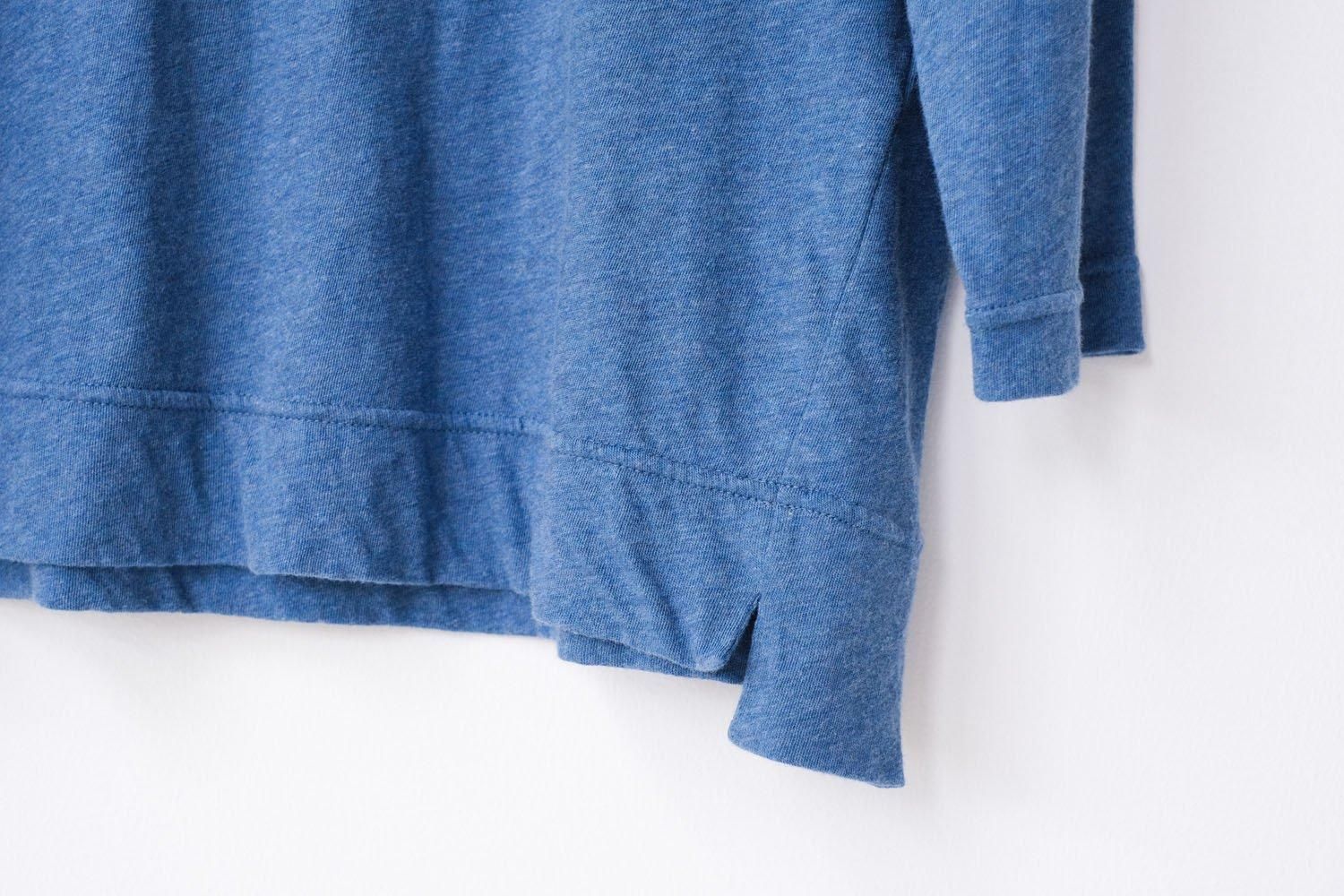 トップコットン・甘天竺　オーバーサイズクルーネックT / Smoke blue［size XS］