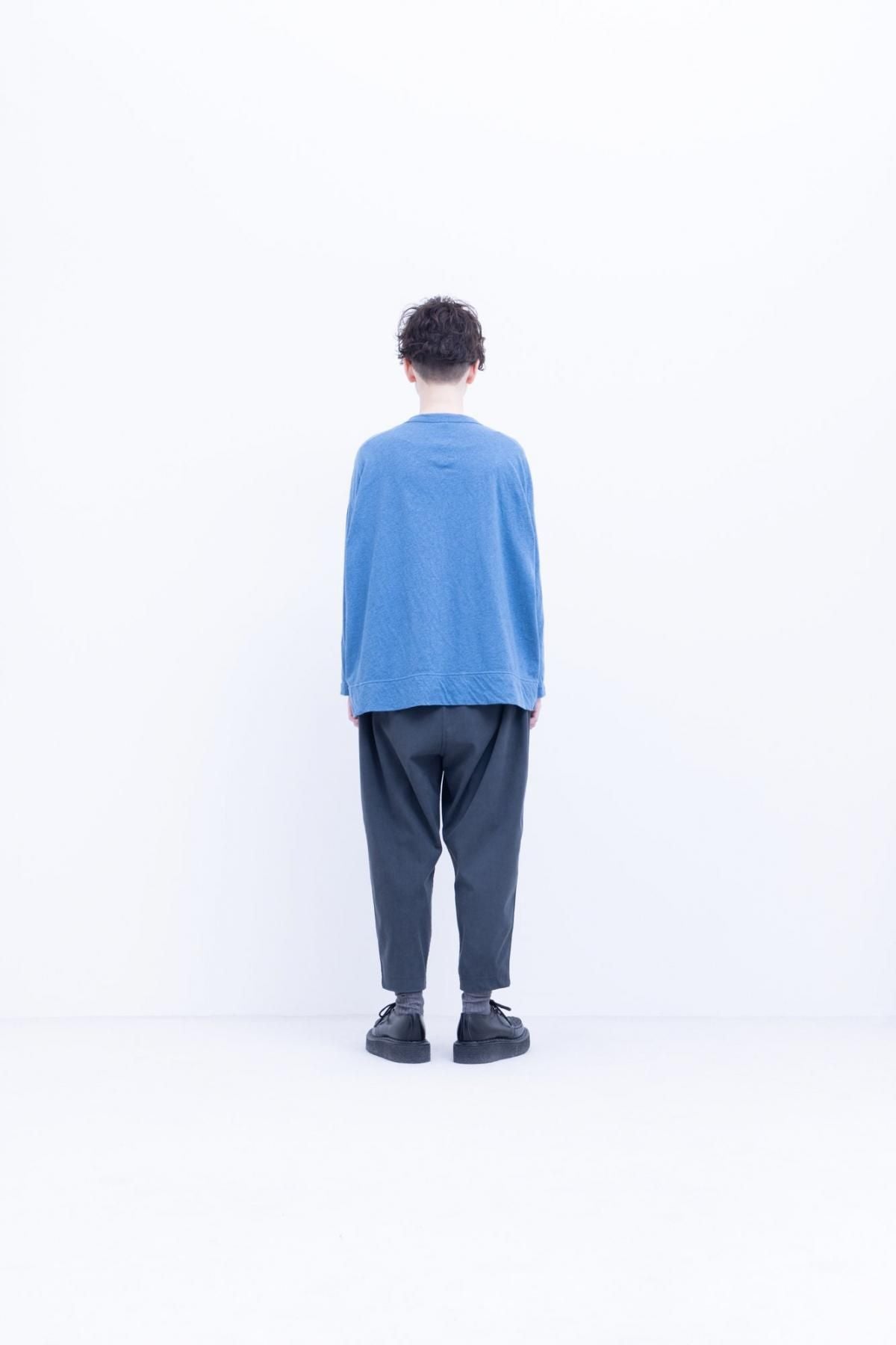 トップコットン・甘天竺　オーバーサイズクルーネックT / Smoke blue［size XS］