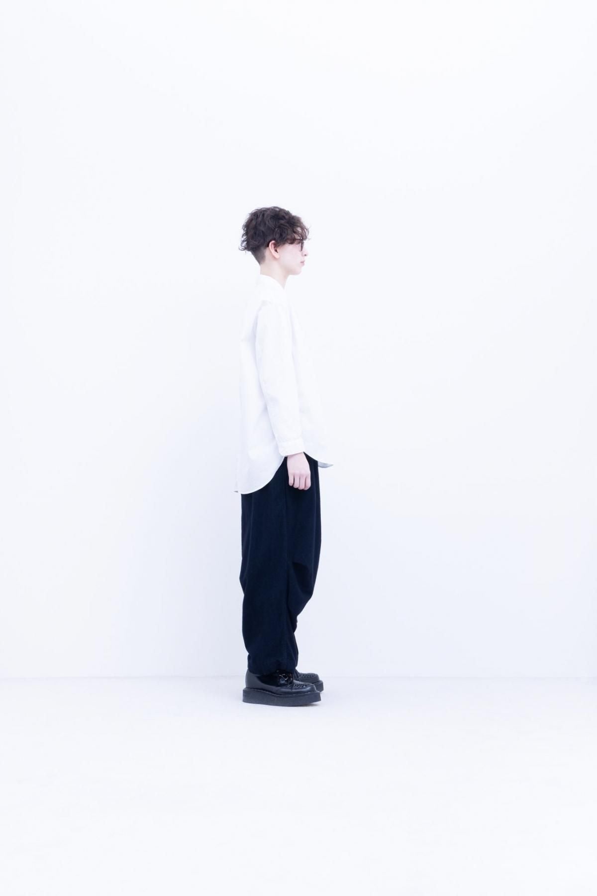 フランネル レーヨン・ガーメントダイ　ワイドギャザーパンツ / Smoke［size XS］