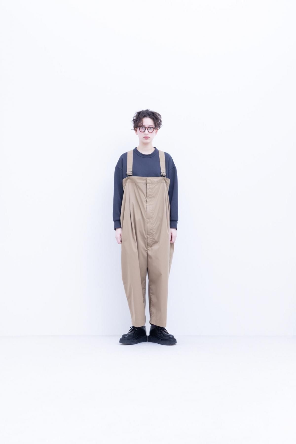 コットン&ポリエステル マルチレイヤーニット スケーターロンT / Dark Grey