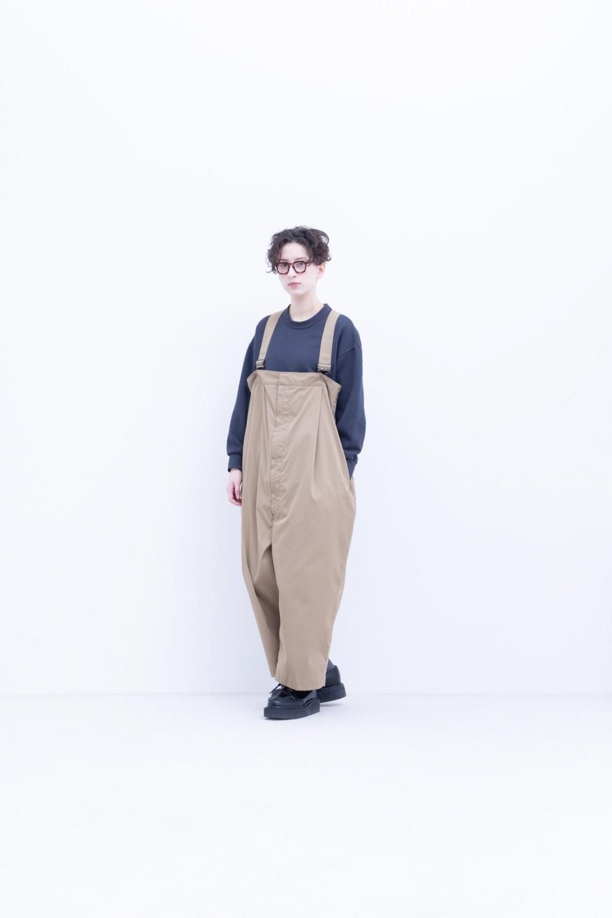 コットン&ポリエステル マルチレイヤーニット スケーターロンT / Dark Grey