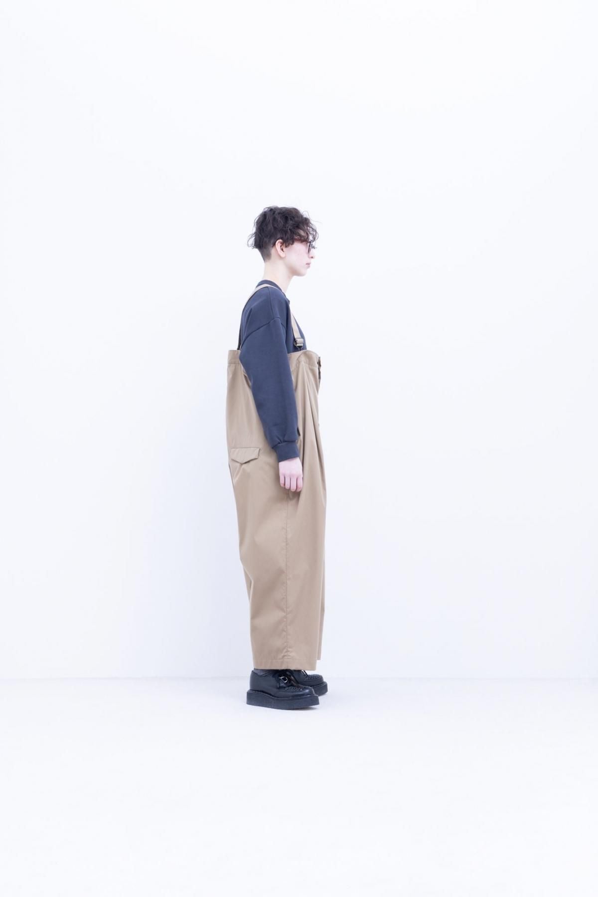 コットン&ポリエステル マルチレイヤーニット スケーターロンT / Dark Grey