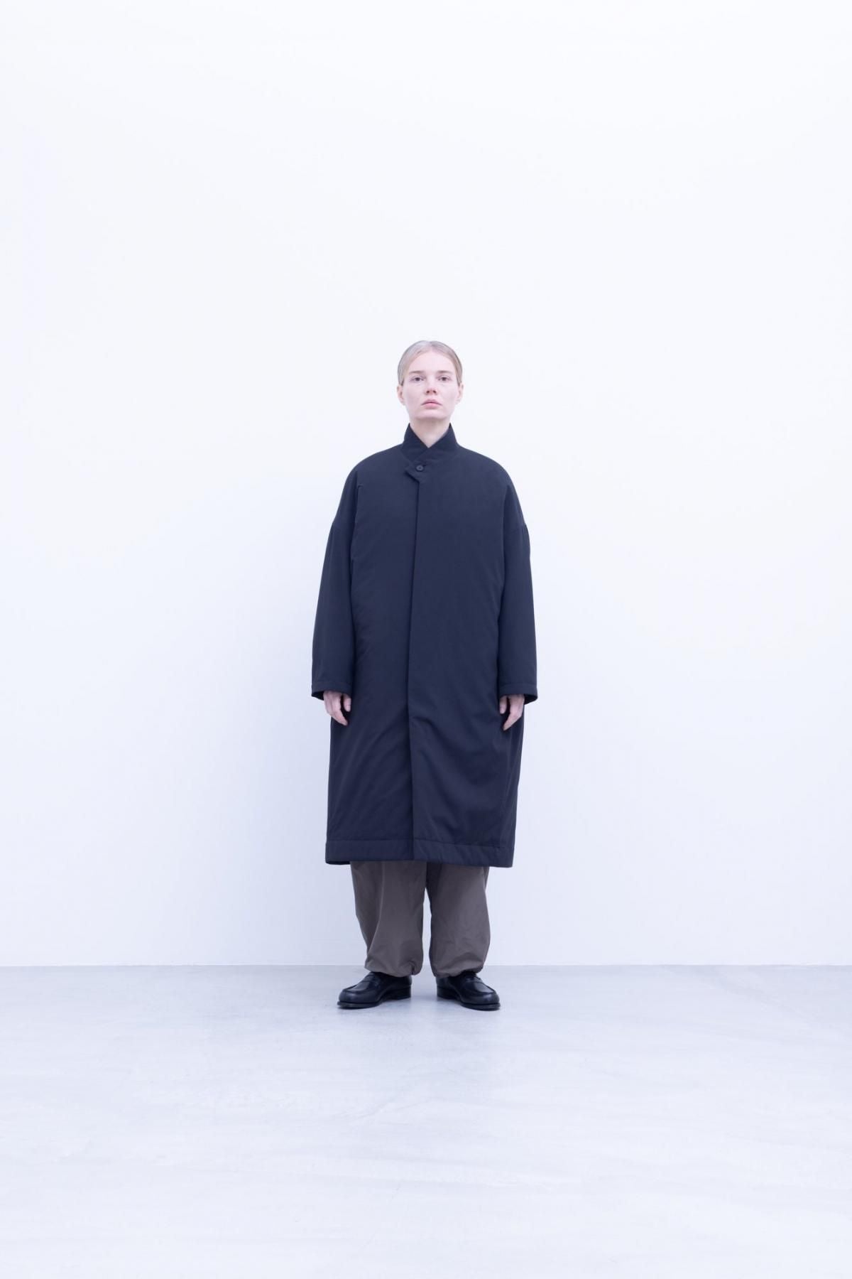 ポリエステル・リンクルタフタ　中綿(コアブリッド)仕立　キモノカラーコート / Light grey［size 3_］