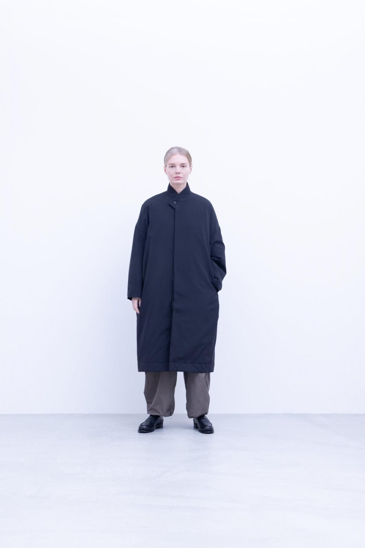 ポリエステル・リンクルタフタ　中綿(コアブリッド)仕立　キモノカラーコート / Light grey［size 3_］