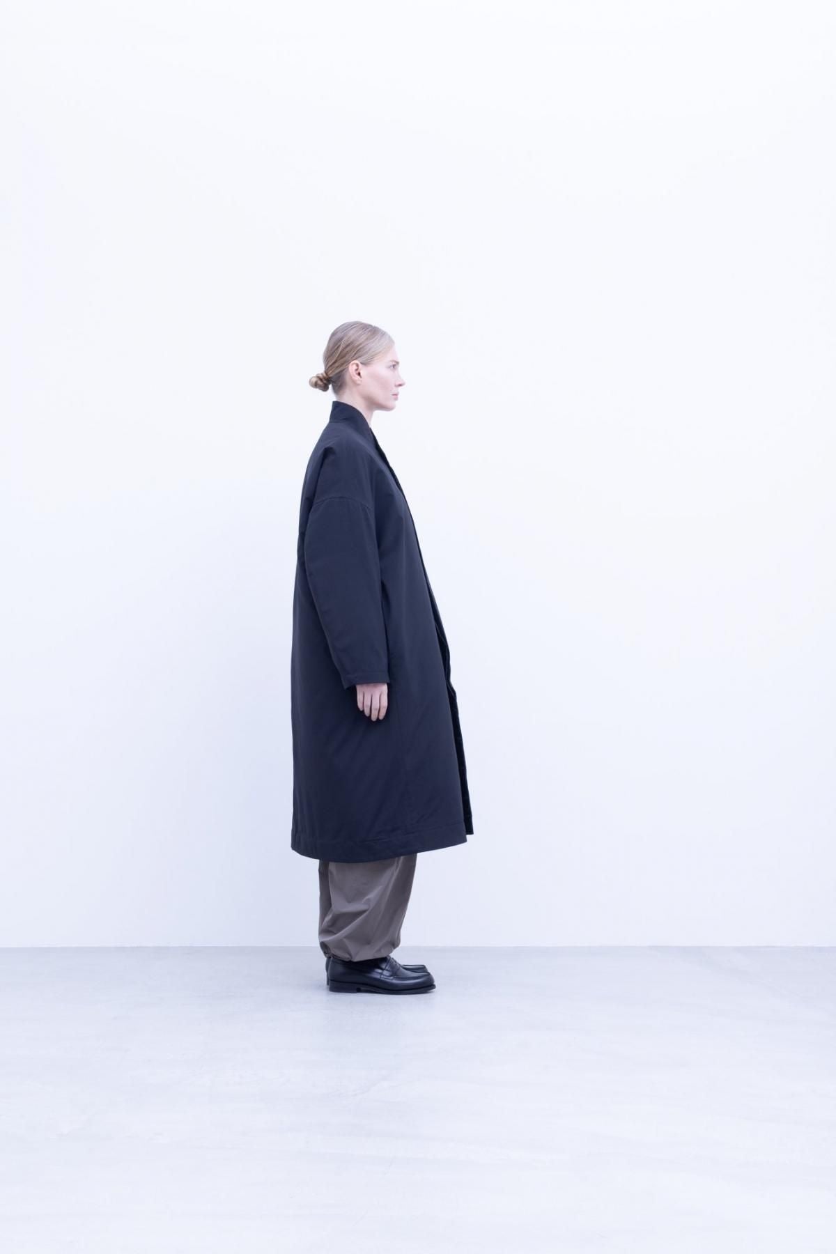 ポリエステル・リンクルタフタ　中綿(コアブリッド)仕立　キモノカラーコート / Light grey［size 3_］