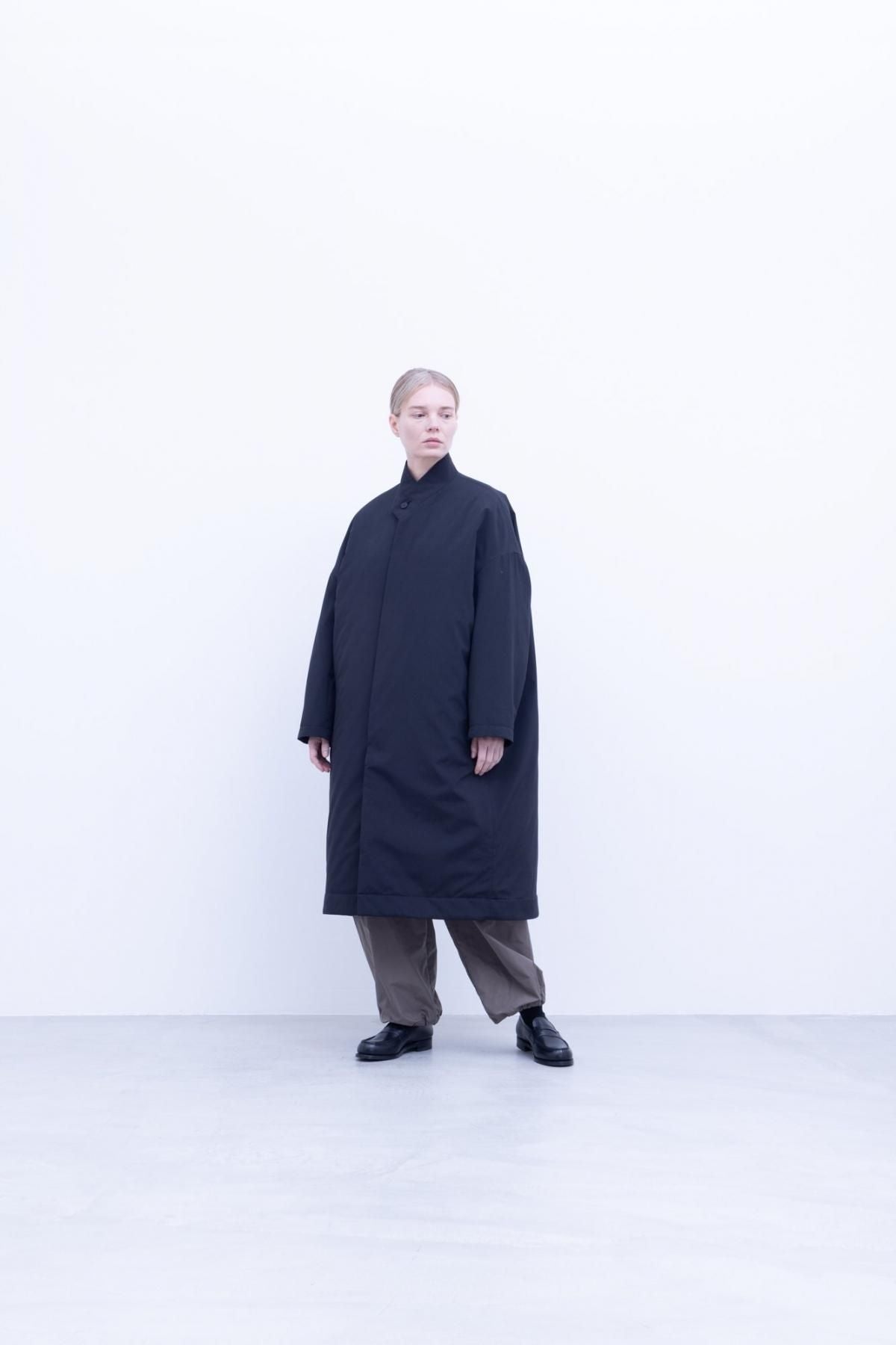 ポリエステル・リンクルタフタ　中綿(コアブリッド)仕立　キモノカラーコート / Light grey［size 3_］