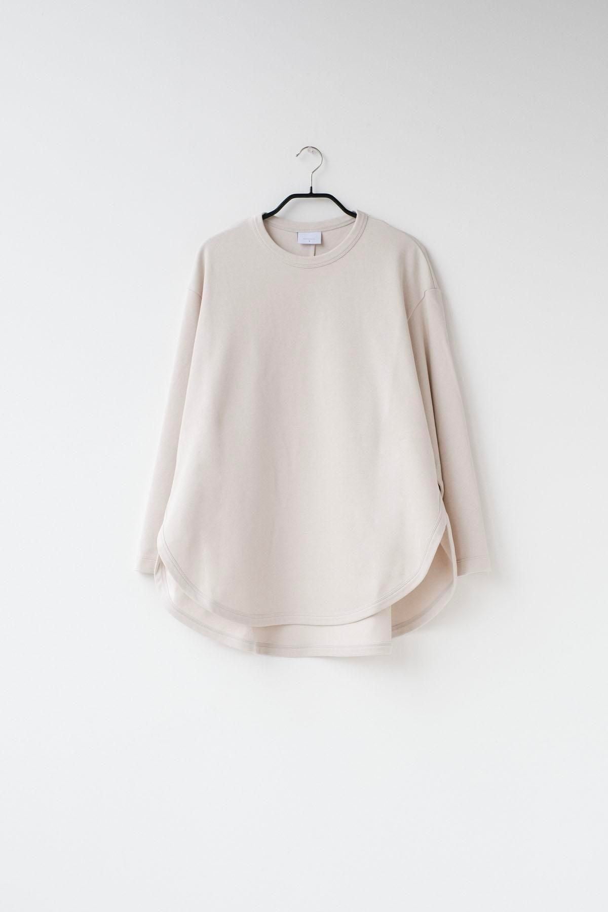 強撚コットン・接結リバーニット　クルーネックT / Ecru［size 3_］