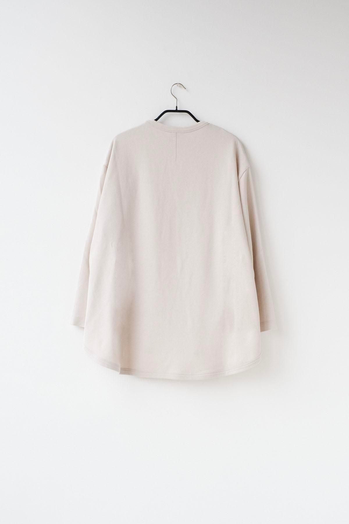 強撚コットン・接結リバーニット　クルーネックT / Ecru［size 3_］