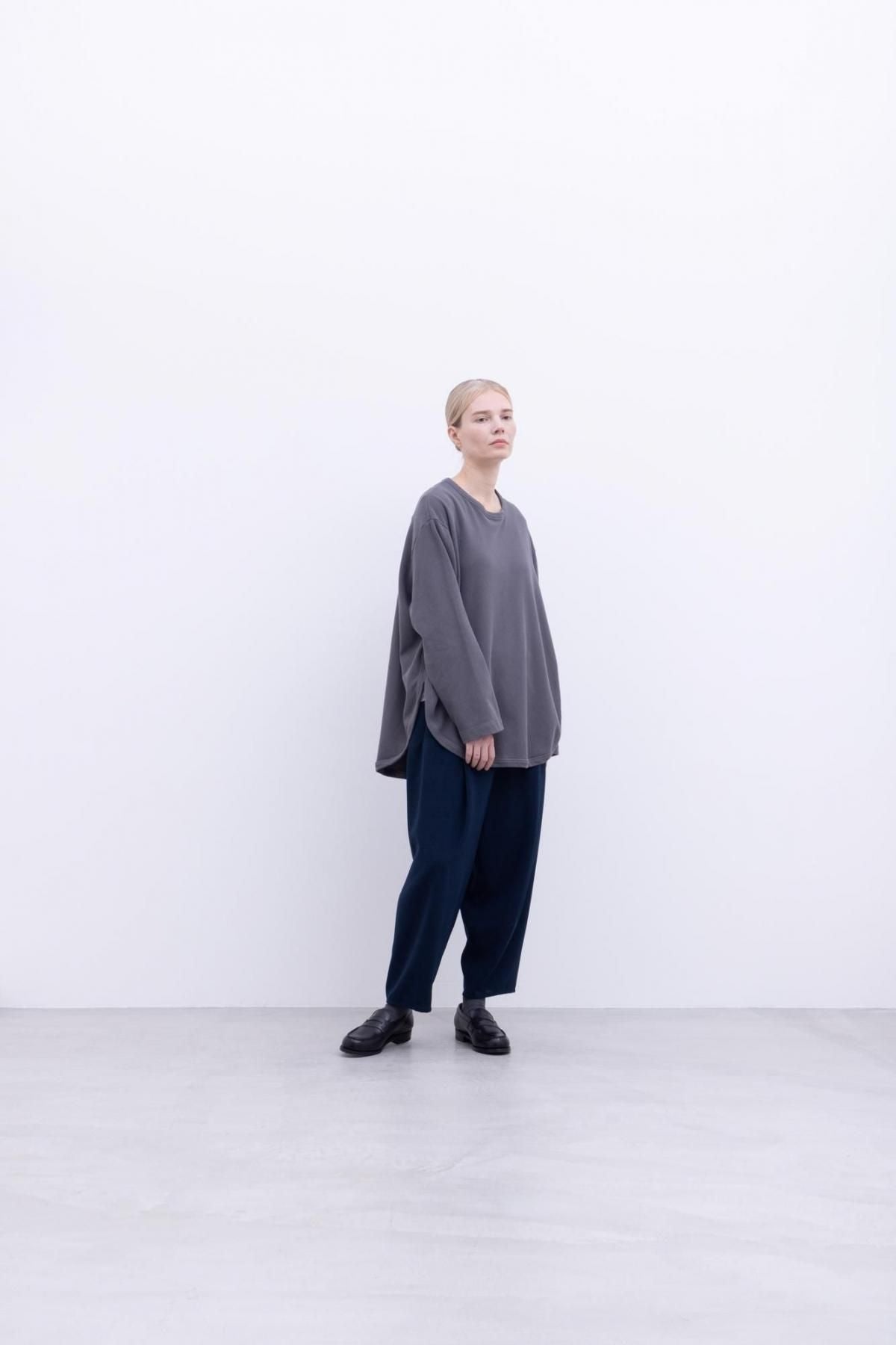 強撚コットン・接結リバーニット　クルーネックT / Ecru［size 3_］