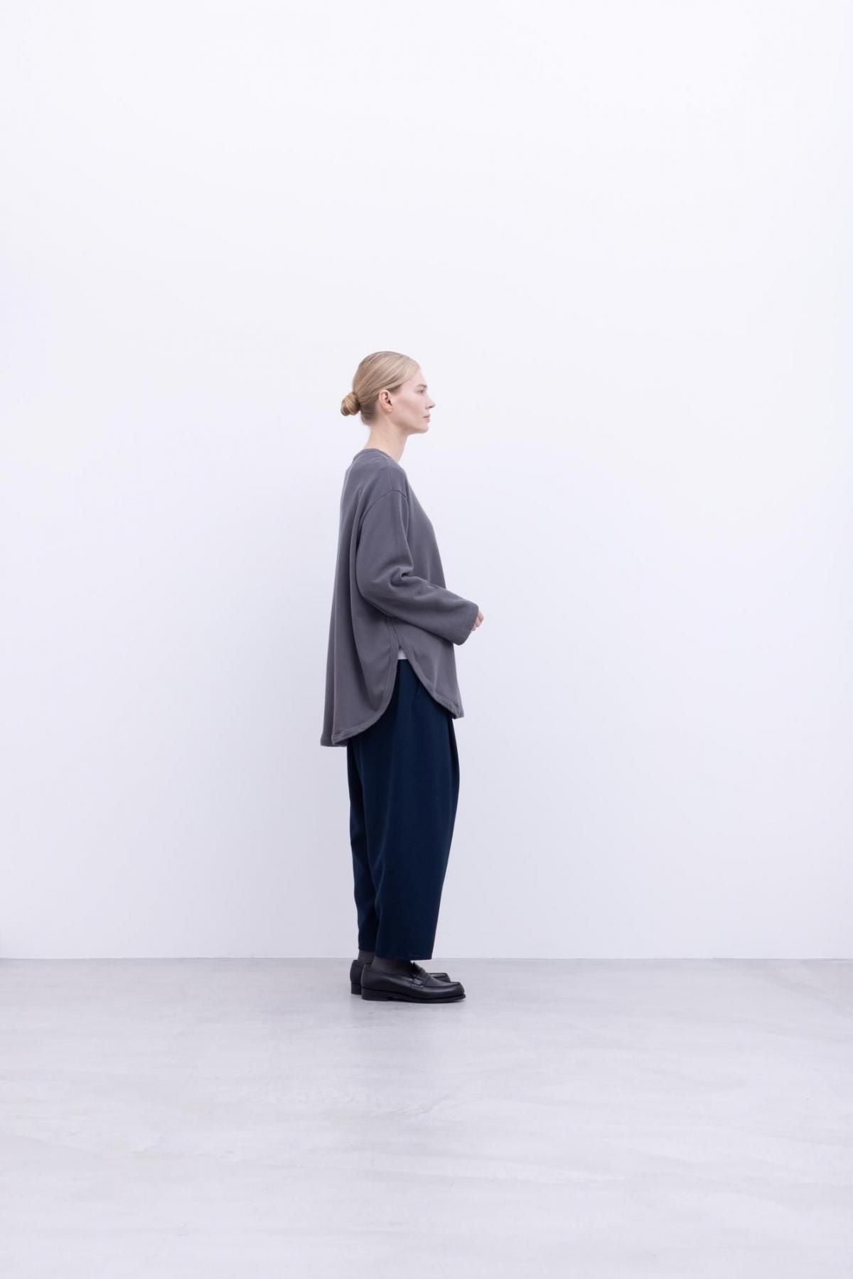 強撚コットン・接結リバーニット　クルーネックT / Ecru［size 3_］