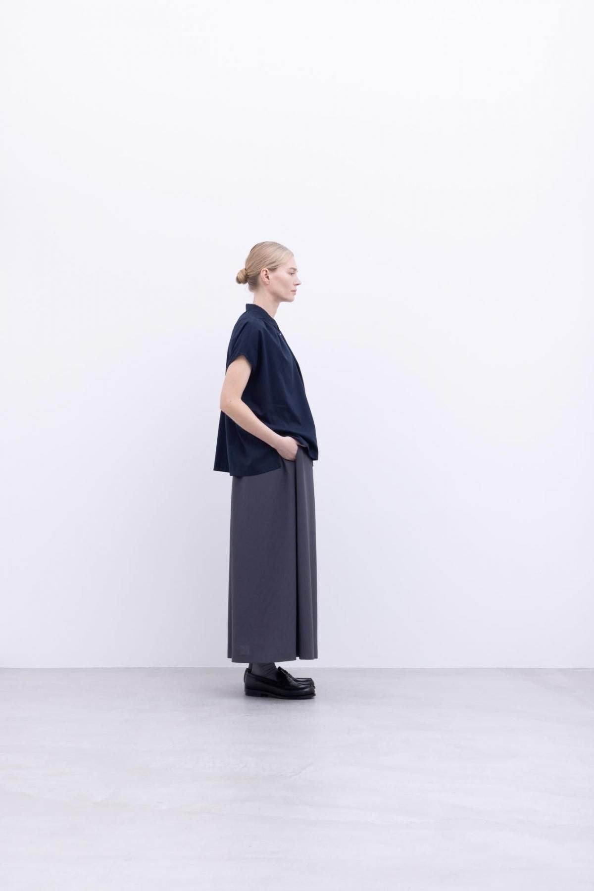 スパンポリエステル・ドレープカルゼ　Aラインスカート / Slate Grey［size 2_］