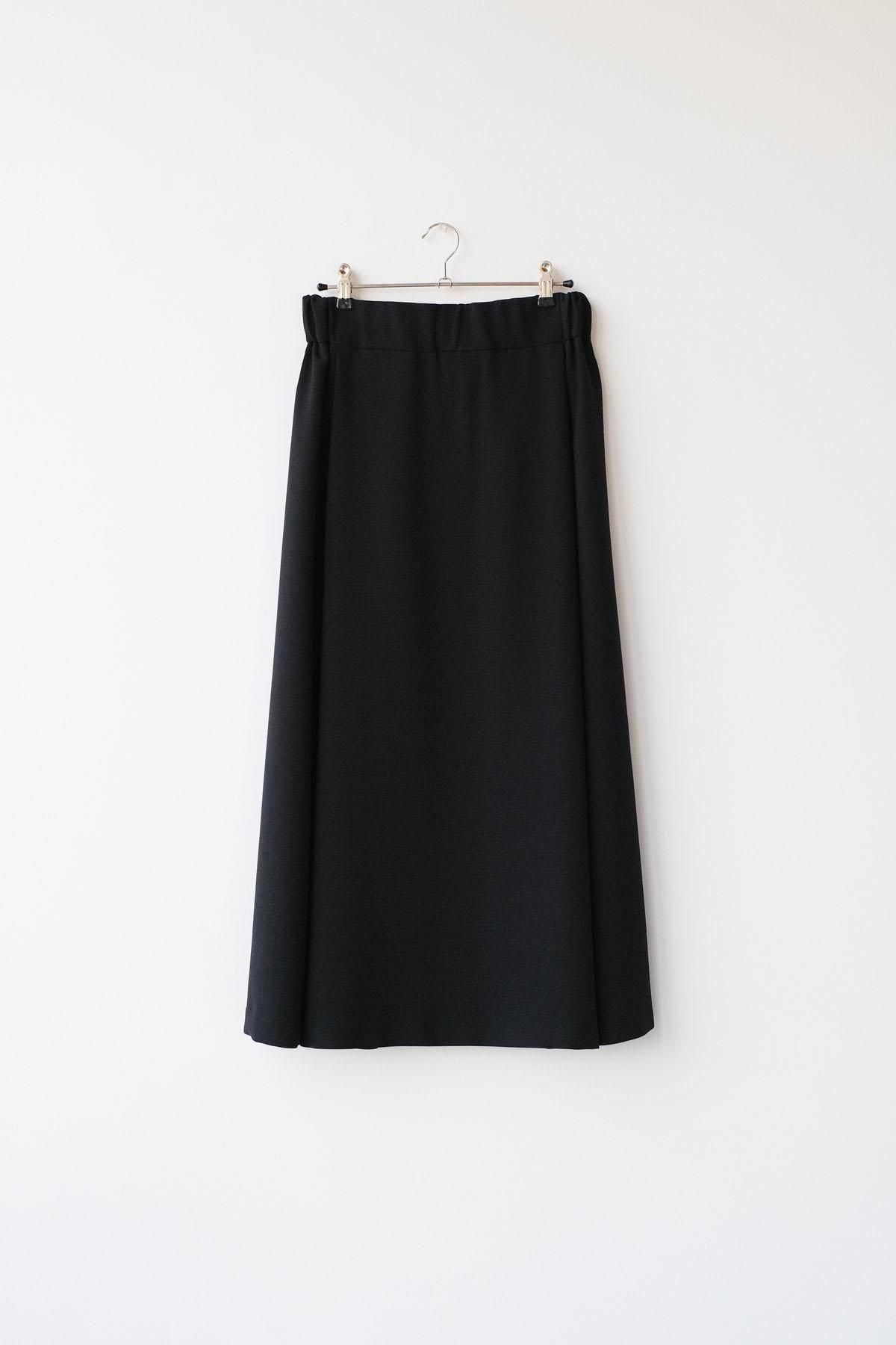 スパンポリエステル・ドレープカルゼ　Aラインスカート / Black［size 2_］