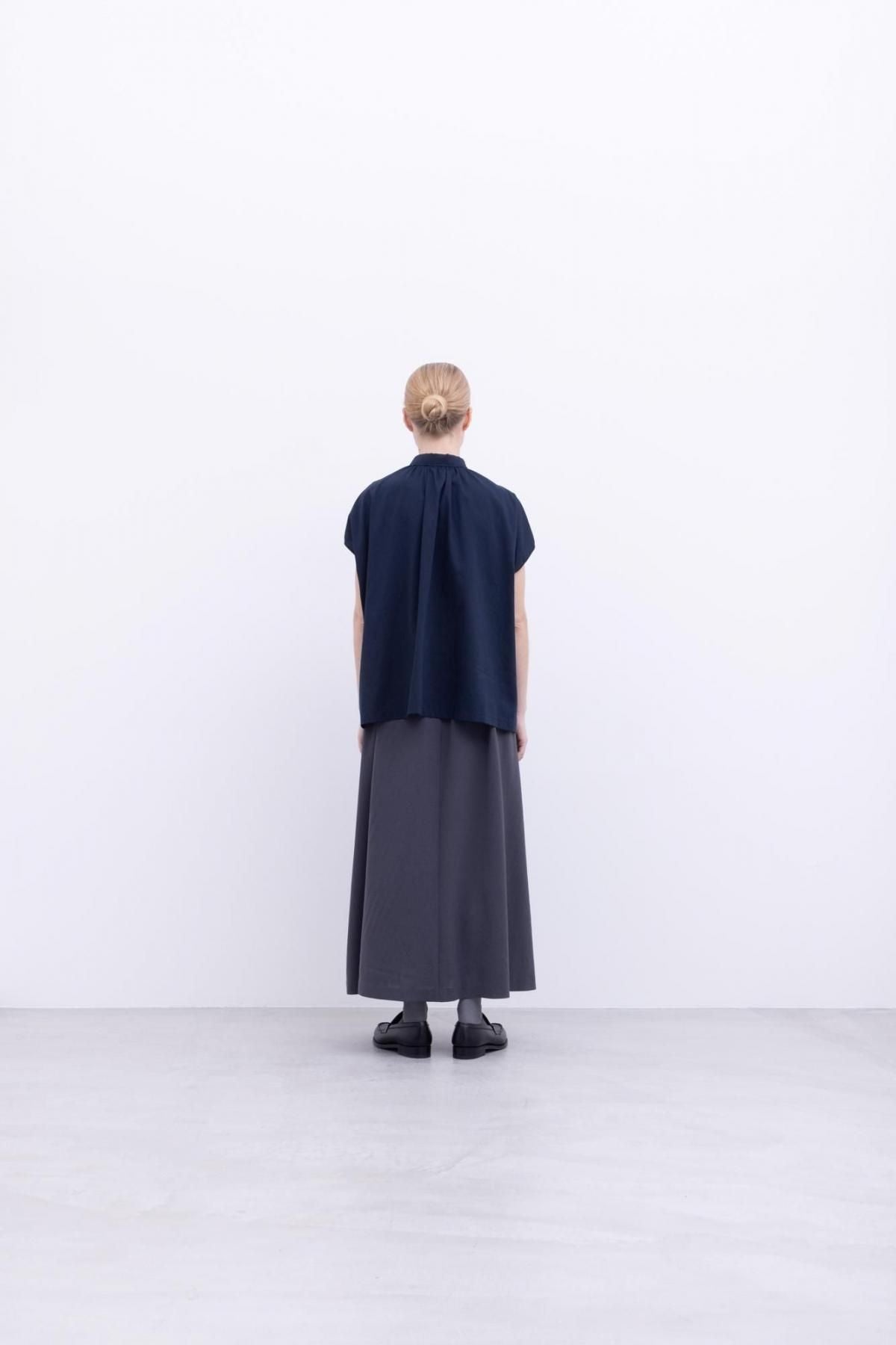 スパンポリエステル・ドレープカルゼ　Aラインスカート / Black［size 2_］