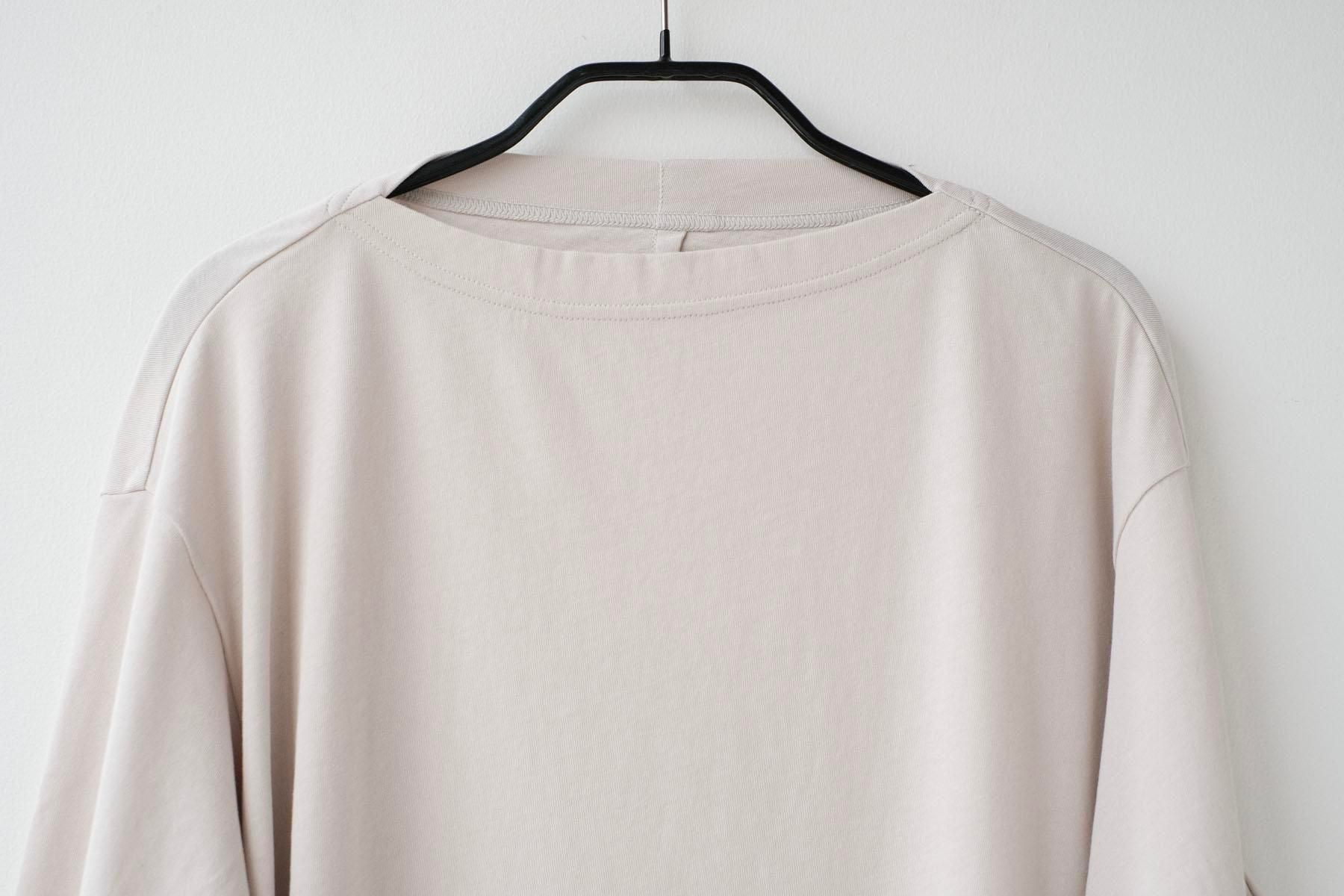 強撚コットンヘビー天竺　ボートネックT / Silver［size XS］