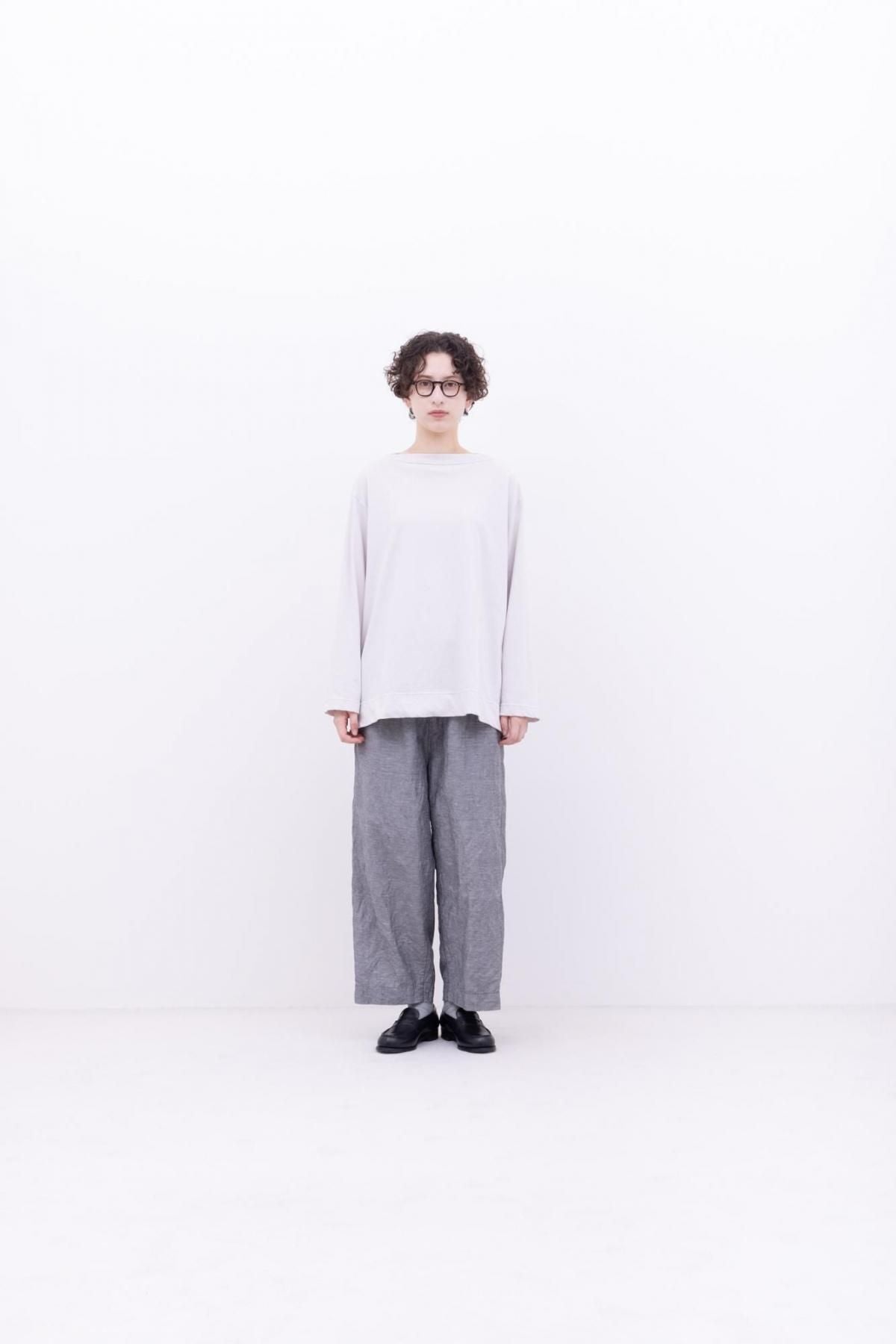 強撚コットンヘビー天竺　ボートネックT / Silver［size XS］