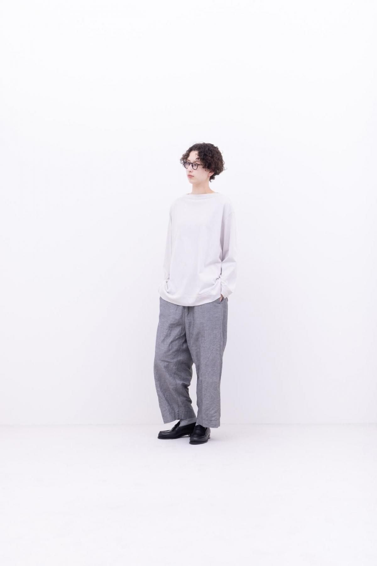 強撚コットンヘビー天竺　ボートネックT / Silver［size XS］