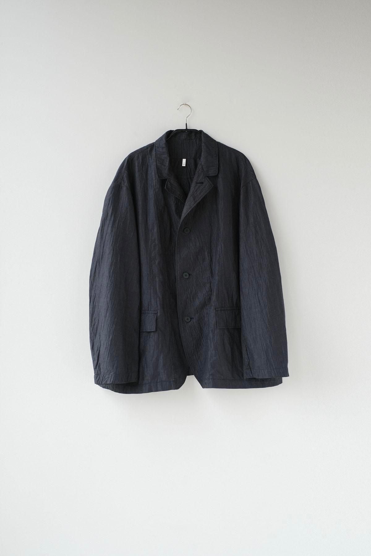 リネン&コットン・ピンチェック　テーラードジャケット / Navy［size M］
