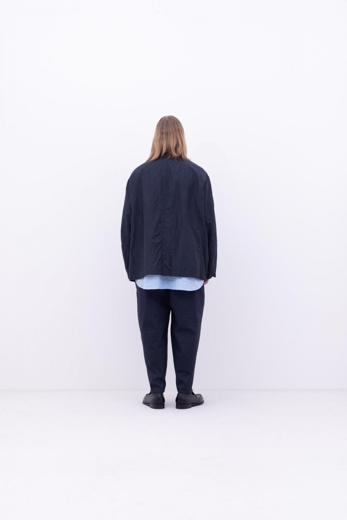 リネン&コットン・ピンチェック　テーラードジャケット / Navy［size M］