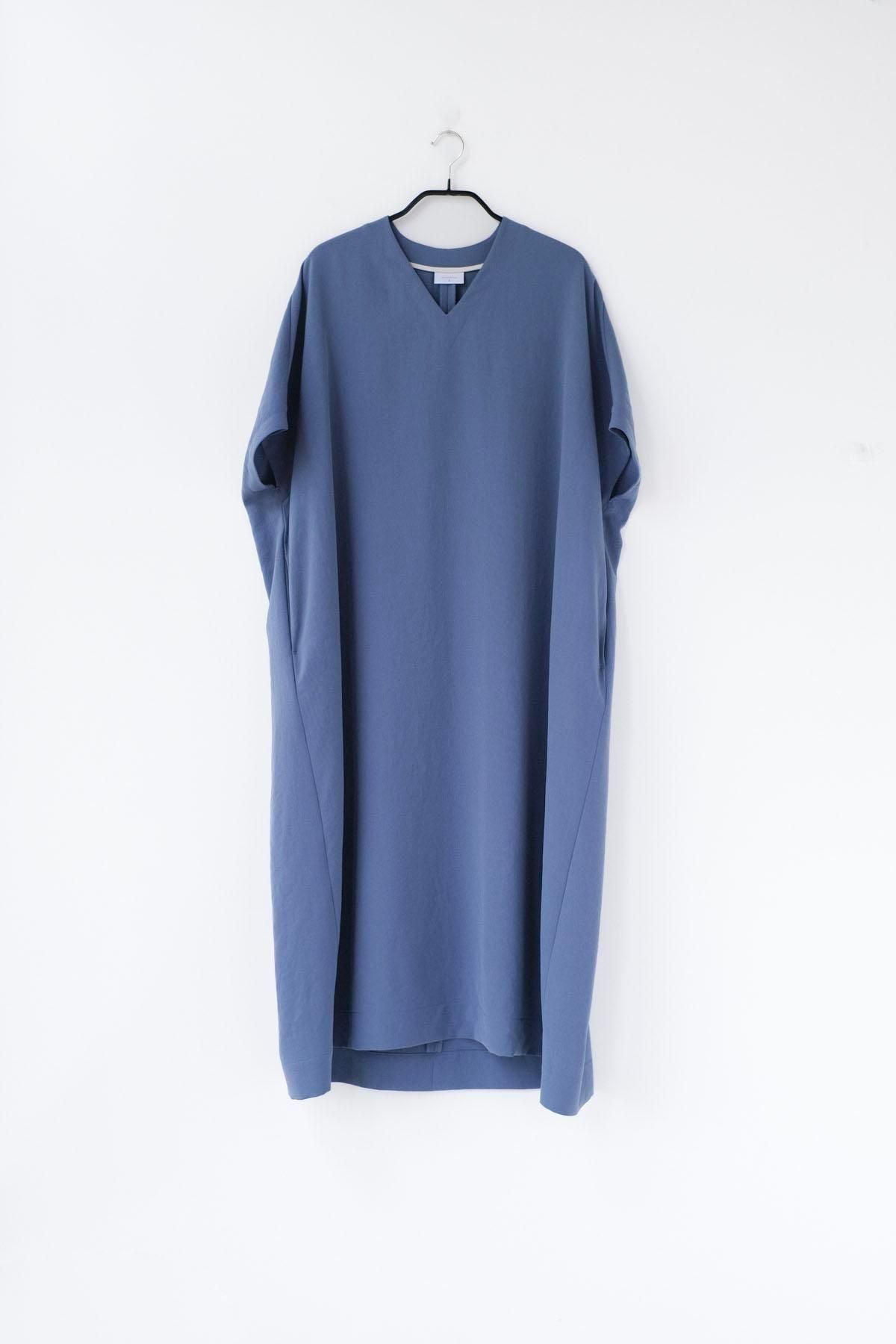 追撚ポリエステル・ツイル　フレンチスリーブワンピース / Light Blue［size 2_］