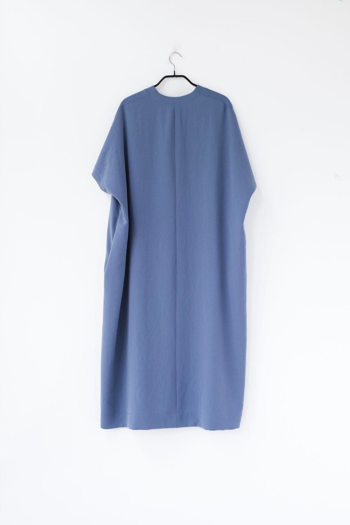 追撚ポリエステル・ツイル　フレンチスリーブワンピース / Light Blue［size 2_］
