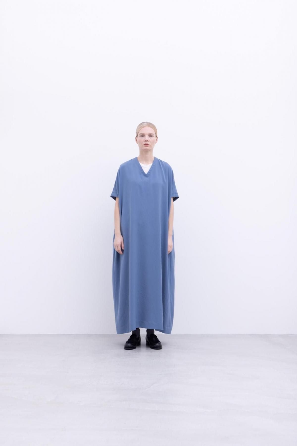 追撚ポリエステル・ツイル　フレンチスリーブワンピース / Black［size 2_］