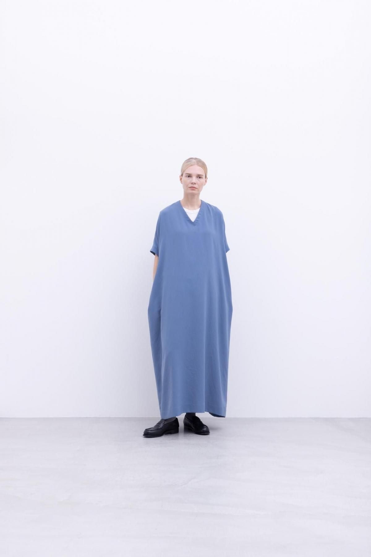 追撚ポリエステル・ツイル　フレンチスリーブワンピース / Black［size 2_］