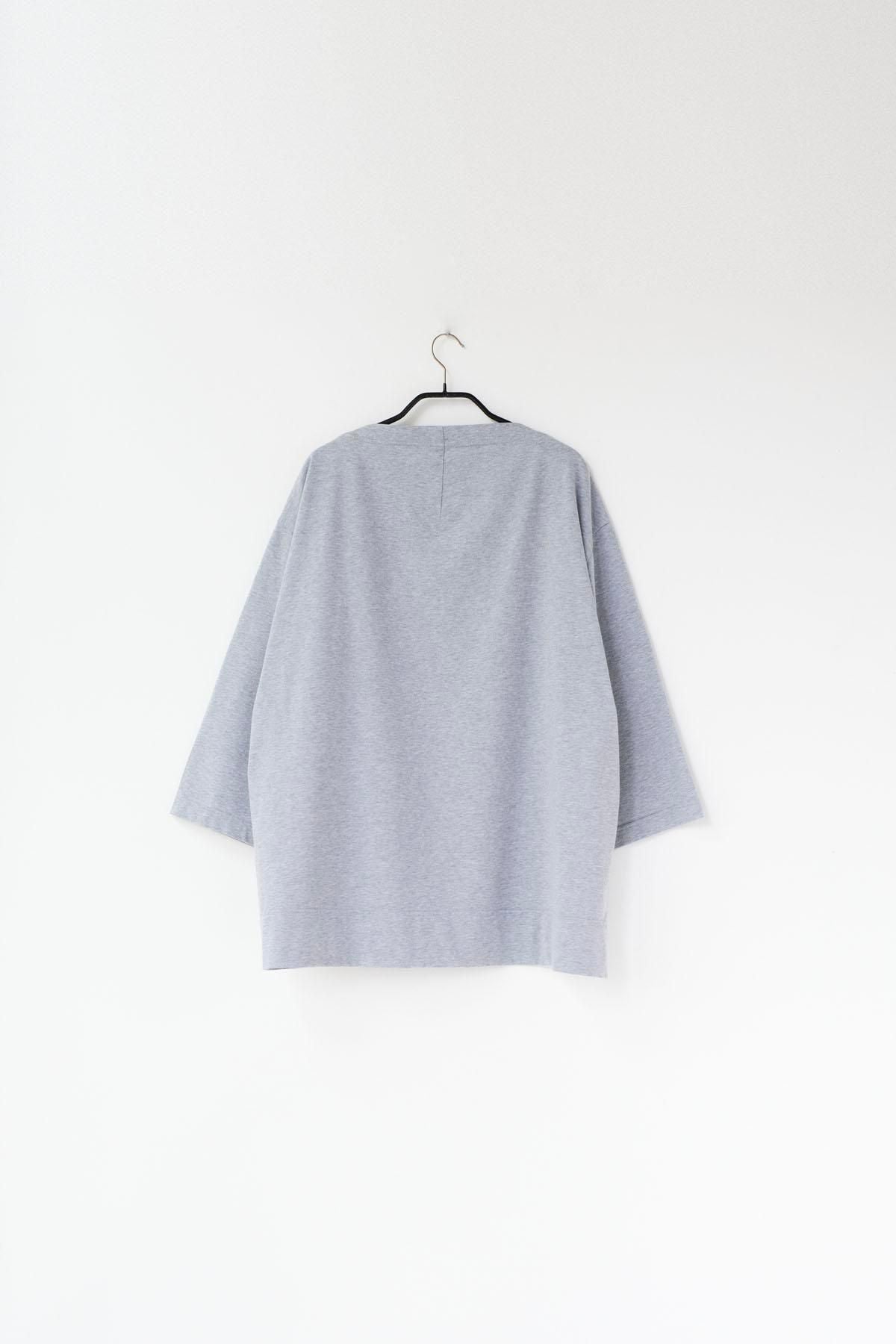 微強撚綿天竺　ボートネックT / Light Grey top